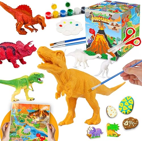 FUNZBO Juego de manualidades y artes para niños kit de pintura  Juguetes de dinosaurios suministros de arte y manualidades recuerdos de fiesta para
