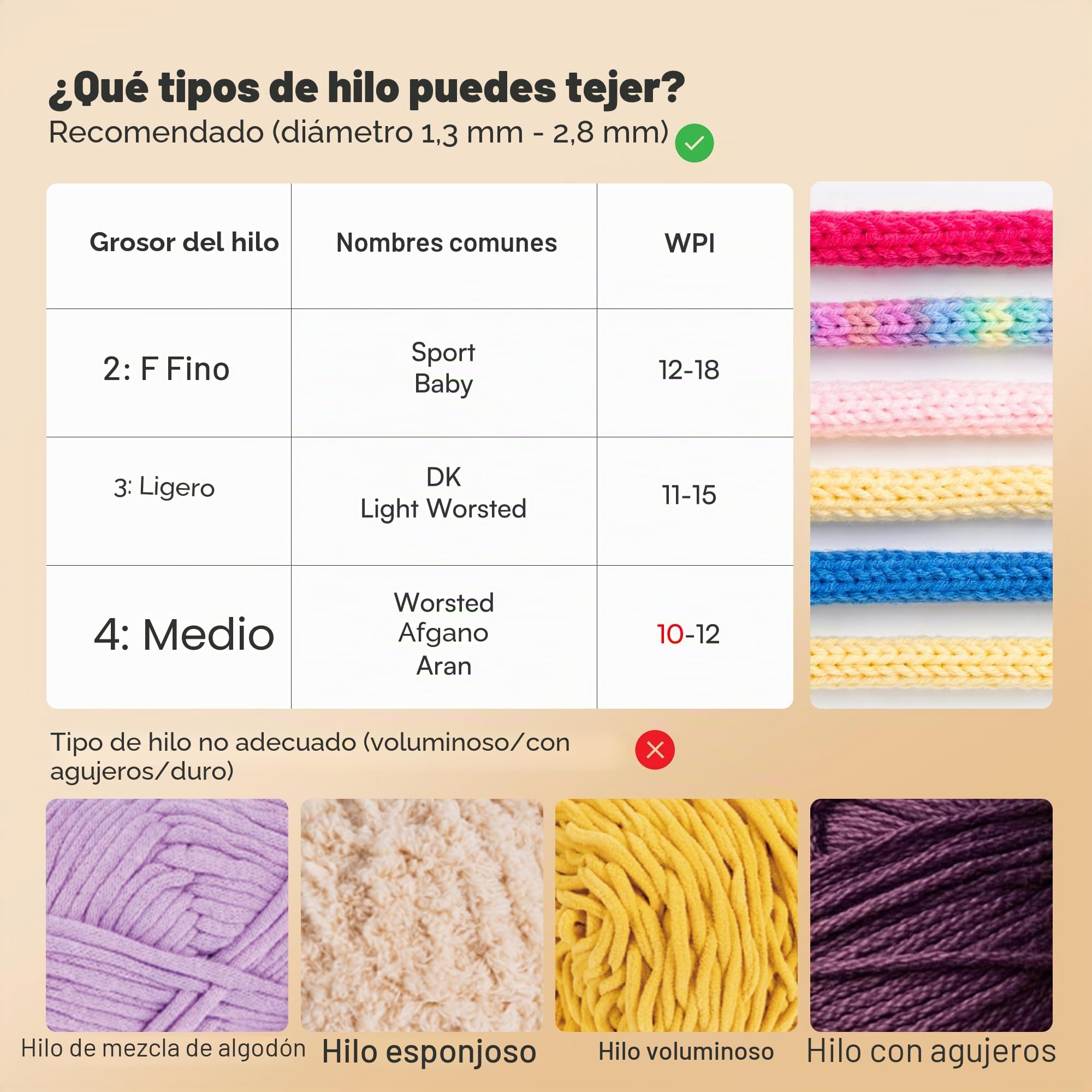 Caydo Máquina Tricotin Manual, Mini Molino de Tejer 6 Agujas, Máquina de Tejer Portátil para Hacer Cordones, Pulseras y Bolsos, Muy Eficiente, DIY Máquina de Ganchillo para Adultos