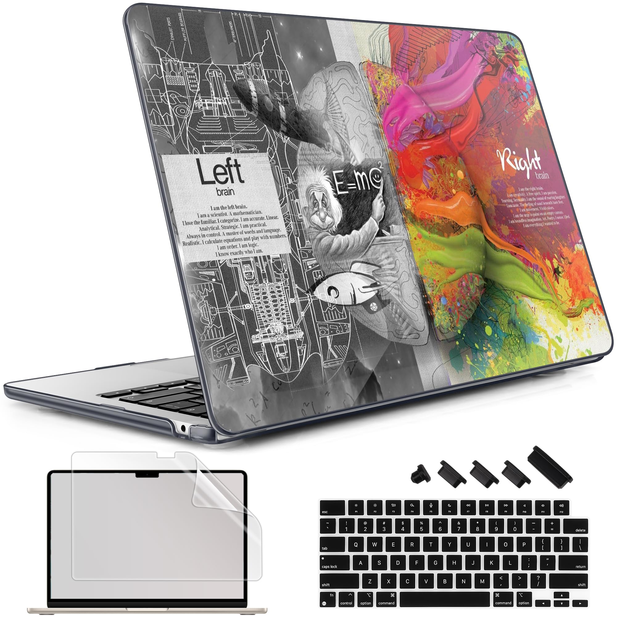 May Chen for M5 MacBook Air 13.6 Inch Case 2026 2025 2024-2022 Release M5 A3449 M4 A3240 M3 A3113 M2 A2681, Plastic Hard Shell Case for MacBook Air 13.6" with Retina Display, Brain