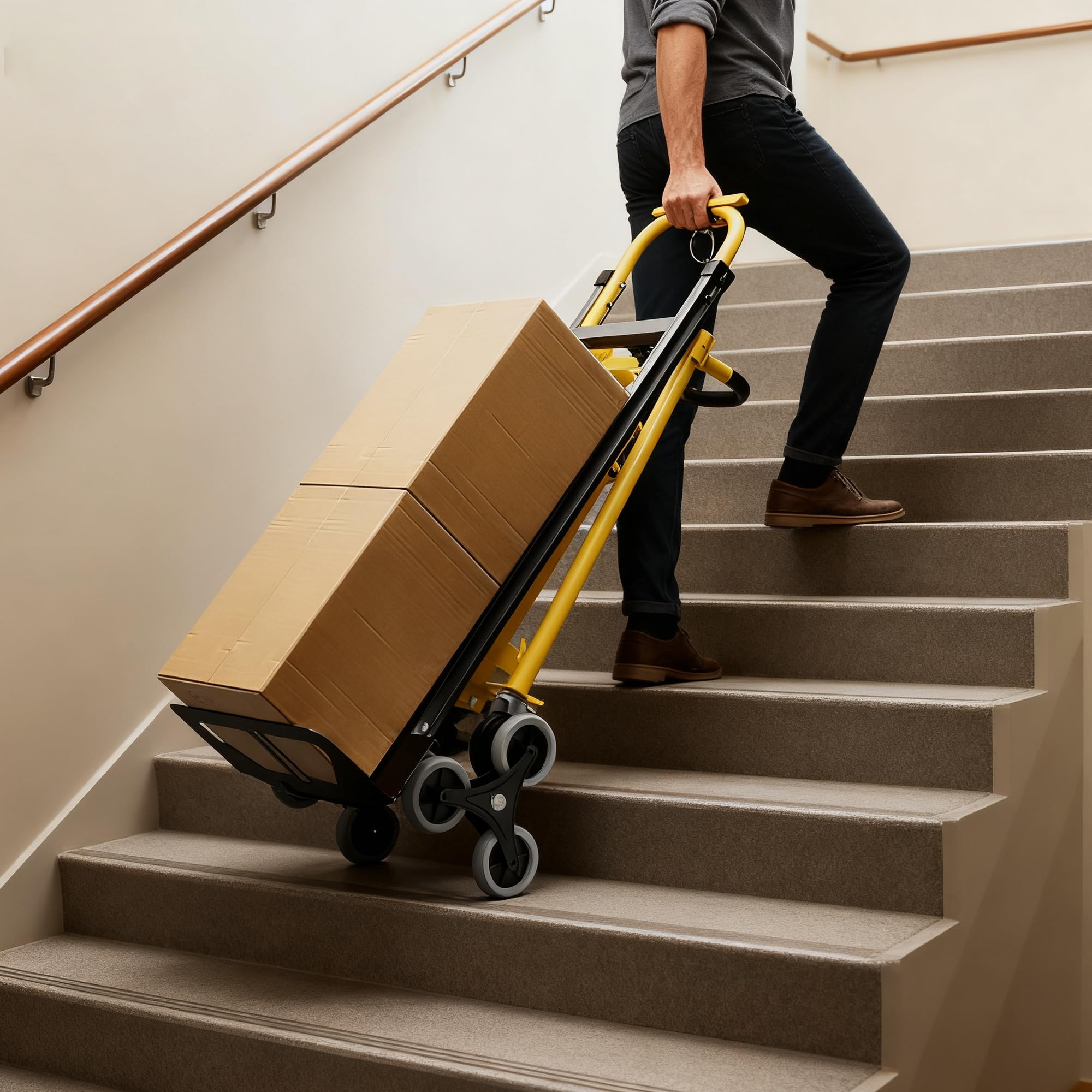3-in-1 Alu-Sackkarre,350 kg Tragkraft, Treppensteiger mit Rädern