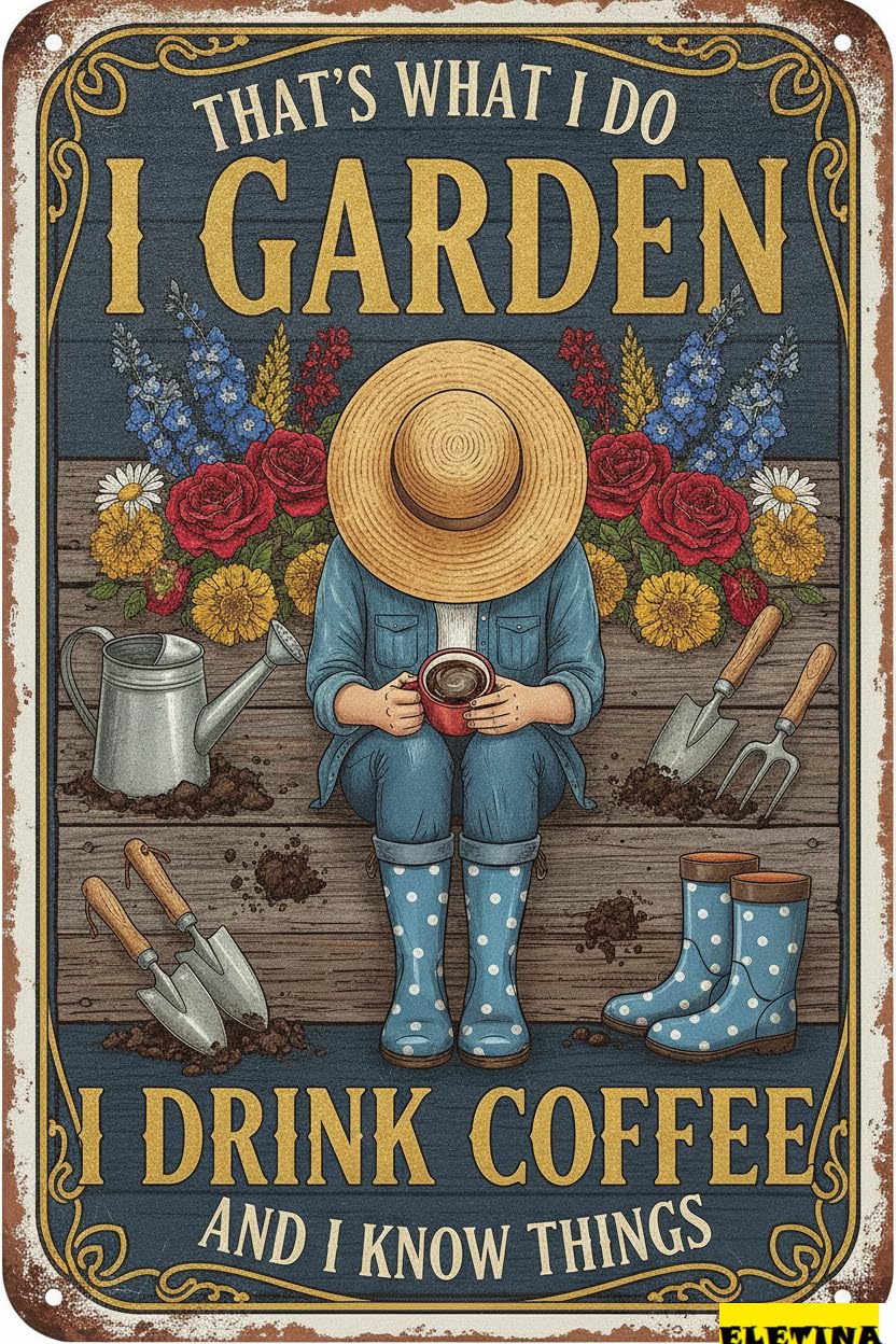 That's What I Do I Garden Tin Sign, 8x12 Inch Decor