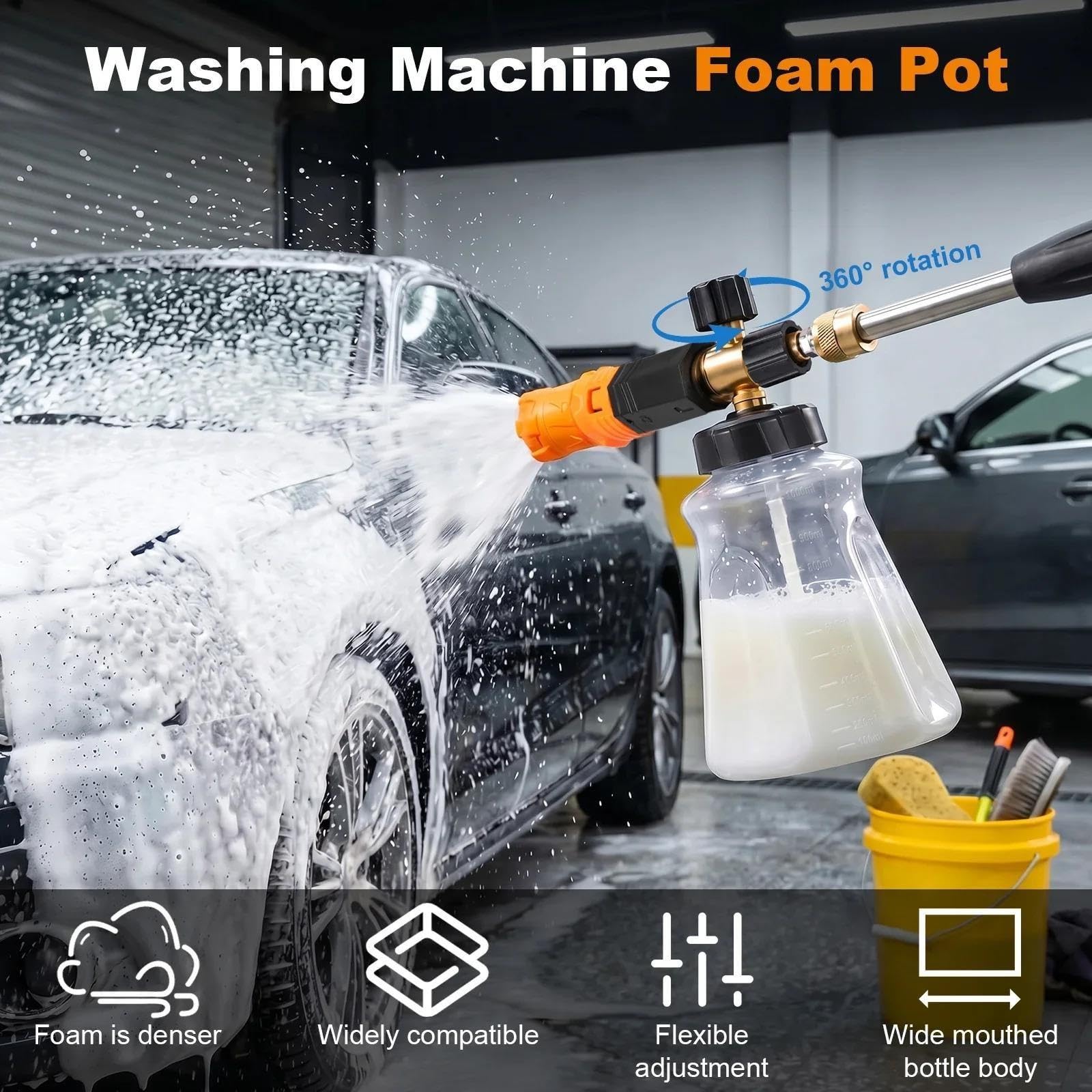 Schneeschaum-Lanze Auto, 1L, M22-14mm auf 1/4" Adapter