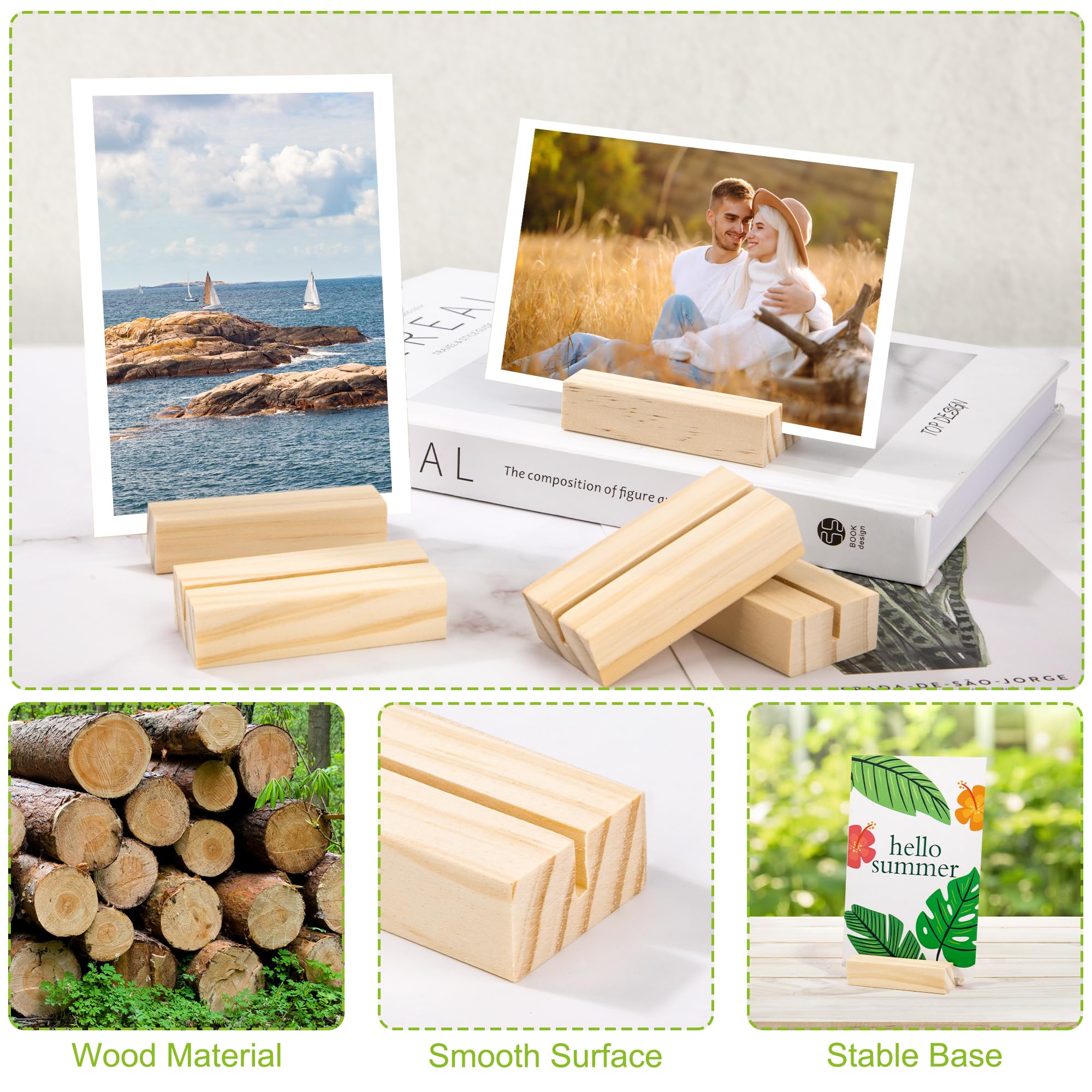 Porte-menu En Bois Naturel – Lot De 10 Supports Pour Cartes De Table, Mariage, Restaurant Ou Décoration