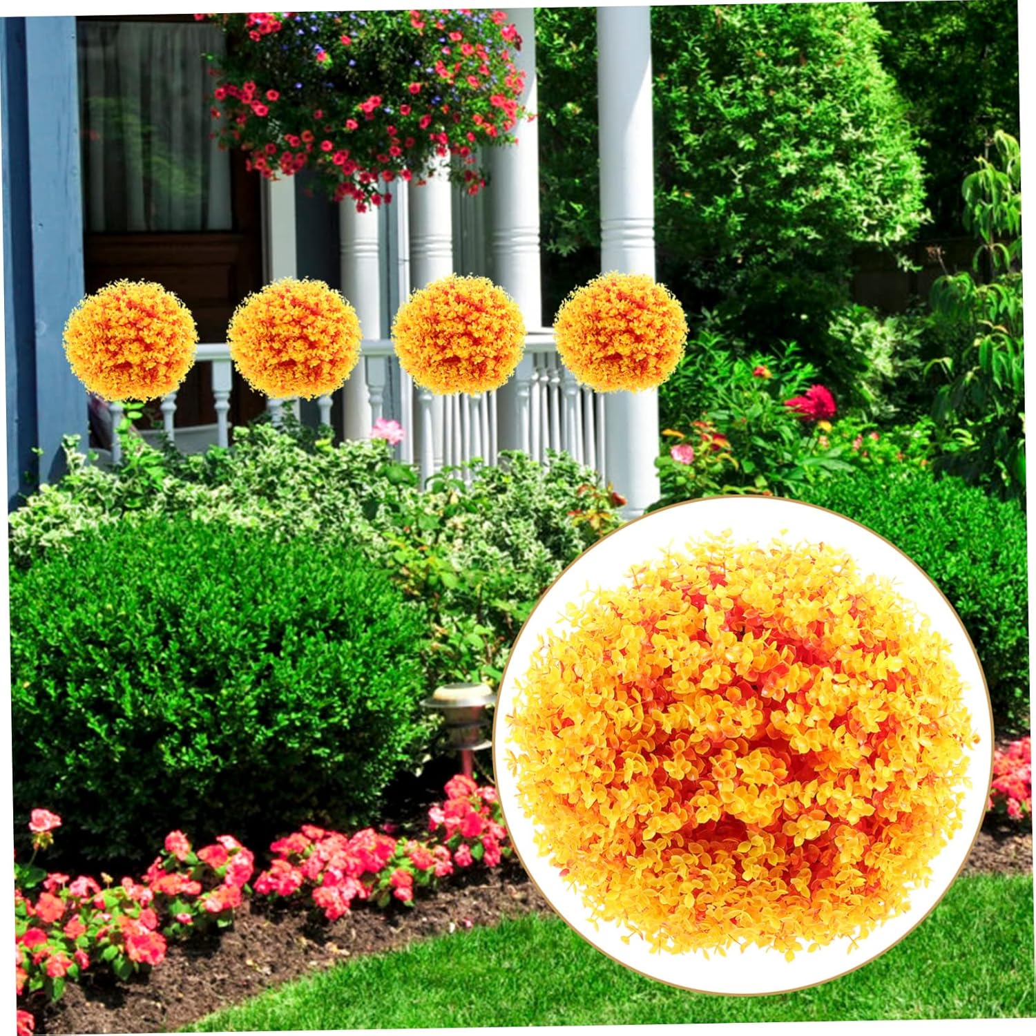 Hanging Grass Ball Decor Simulated Eucalyptus Leaf Artificial Topiary Balls for Indoor Outdoor