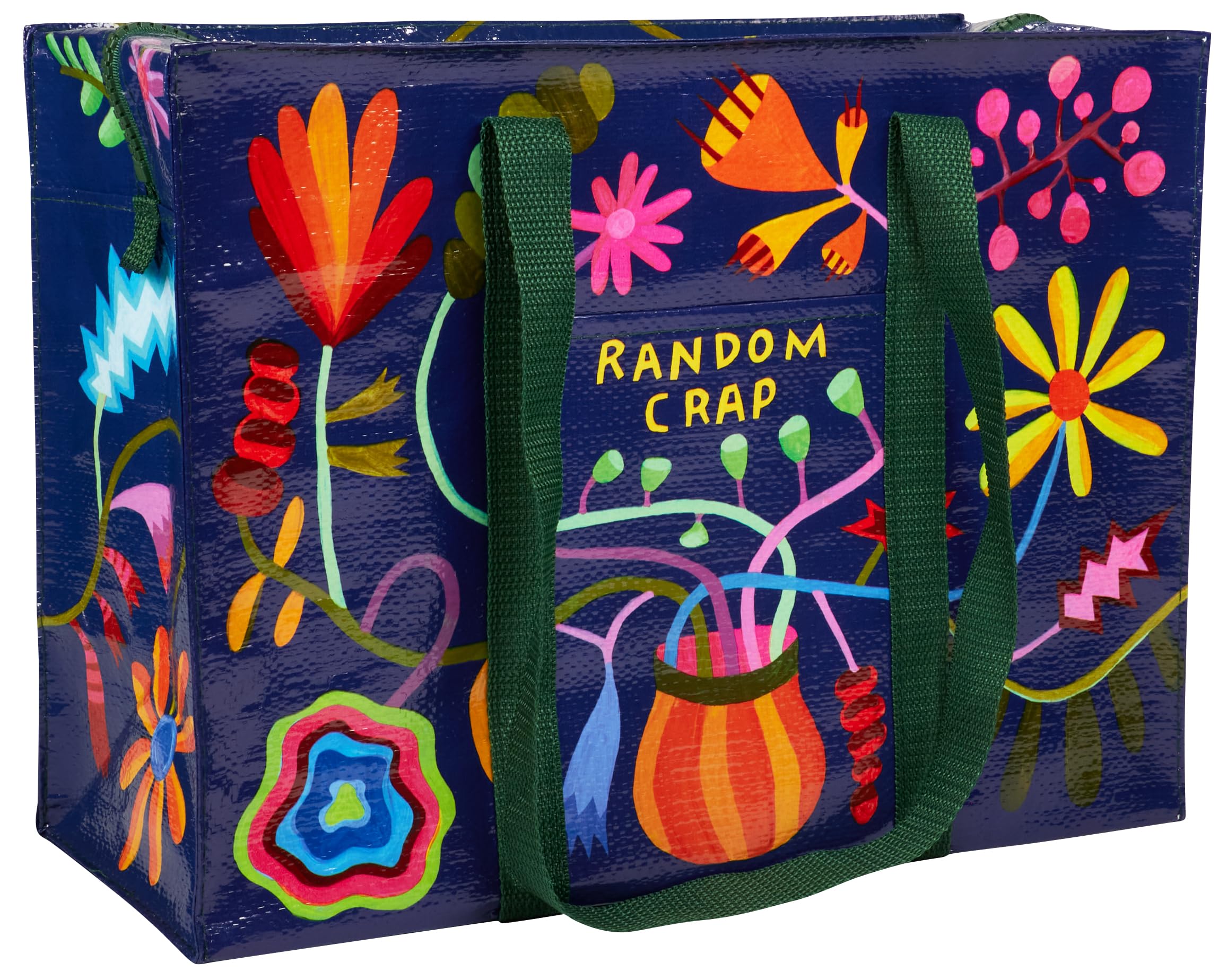 Blue Q Reusable Shoulder Tote Bag – Carry Everywhere Bag with a Hefty Zipper, Durable, Fun Design, 95% Recycled Material