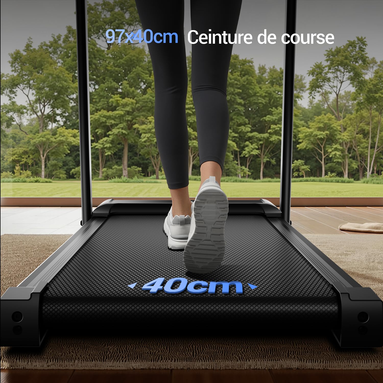 UMAY Tapis de Course Pliable Inclinable 15%, 12KM/H Tapis de Marche Inclinable, Treadmill Home avec Moteur 3,0 CV