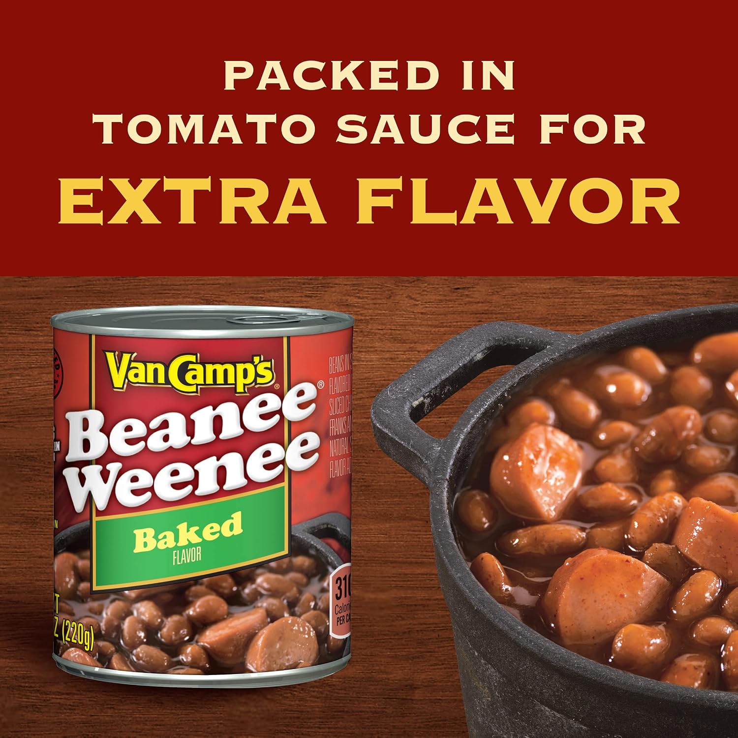 Van Camp's Baked Beanee Weenee, Canned Food, 7.75 oz