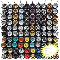 Vista 1 de Juego de neumáticos de goma y ejes a escala 1:64 – Paquete de 10 ruedas personalizadas con ejes de fácil instalación para autos Hot Wheels