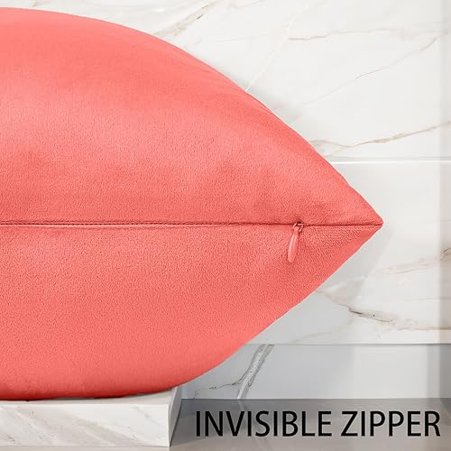 Miniatura 2 de FULDGAENR Juego de 2 fundas de almohada de terciopelo de 12 x 12 pulgadas para sofá, fundas de almohada decorativas beige acogedoras fundas de