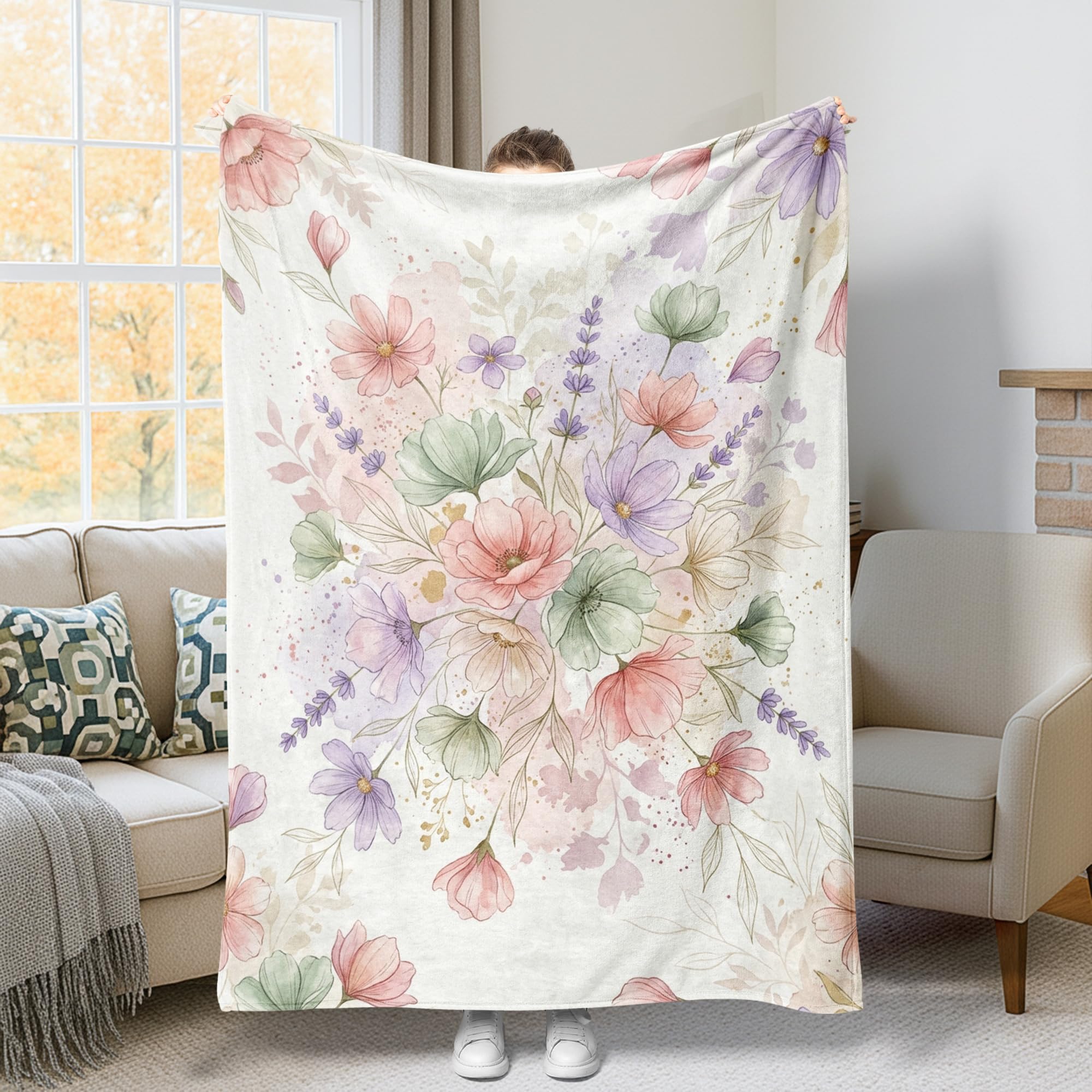 Couverture en flanelle douce 127x152 cm pour canapé et lit