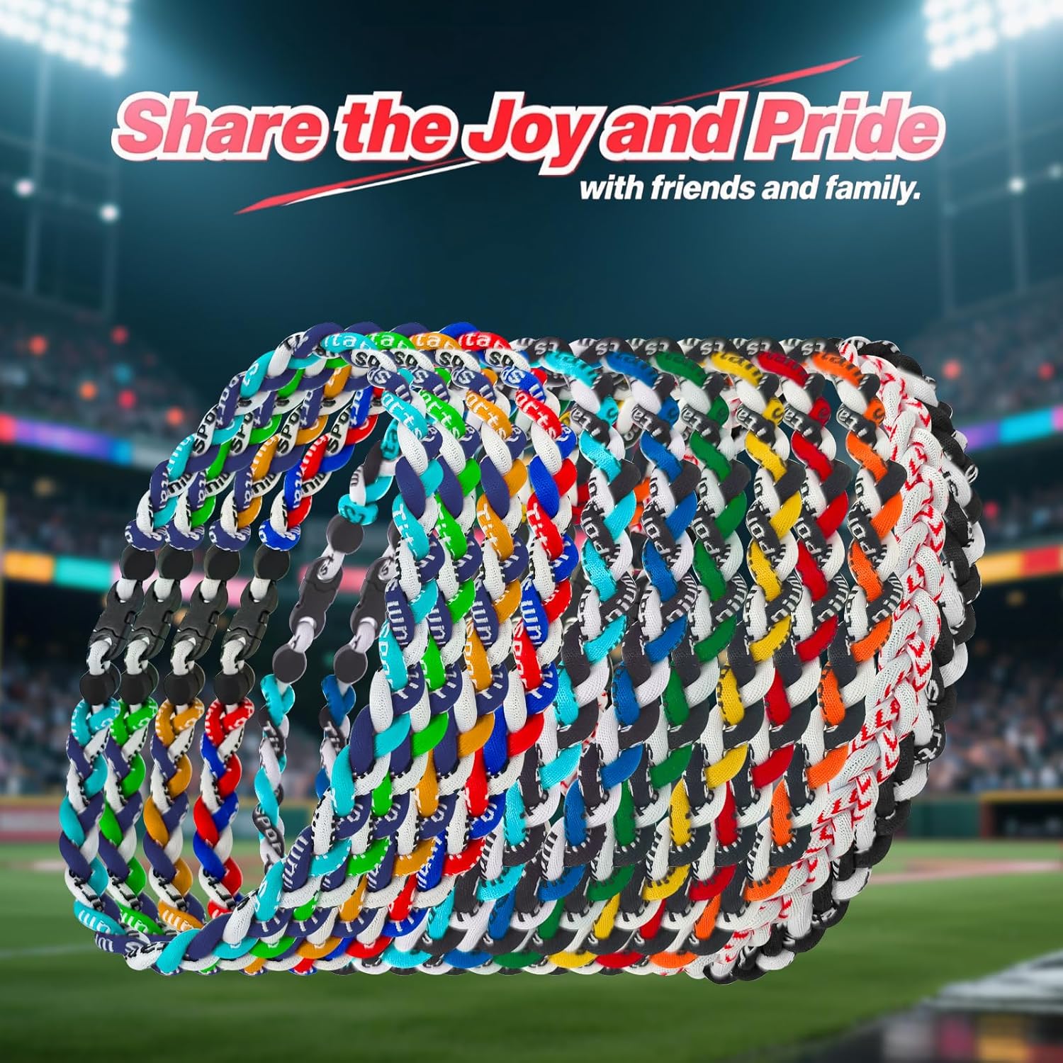 12 Pack Baseball Necklace 18inch, Three Braided Tornado Rope Design Baseball Necklace, Team Gift Party Favors, Sports Parties for Baseball Funs - Image 3