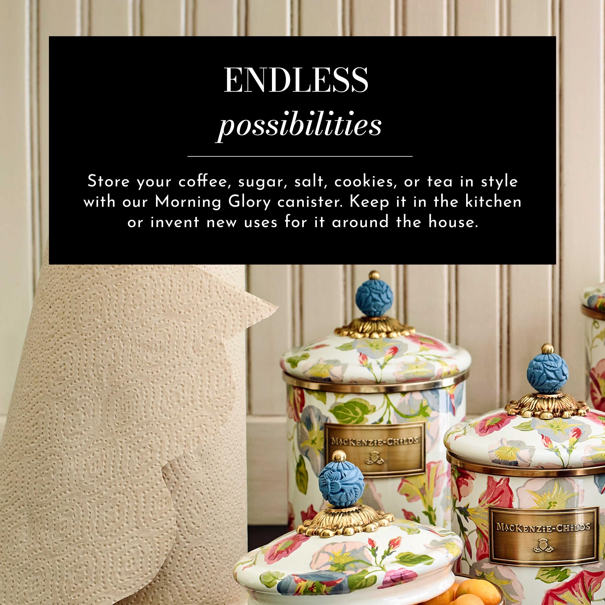 マッケンジーチャイルズ　Mackenzie エナメル 保存容器 MACKENZIE-CHILDS Medium Enamel Canister, Kitchen Storage