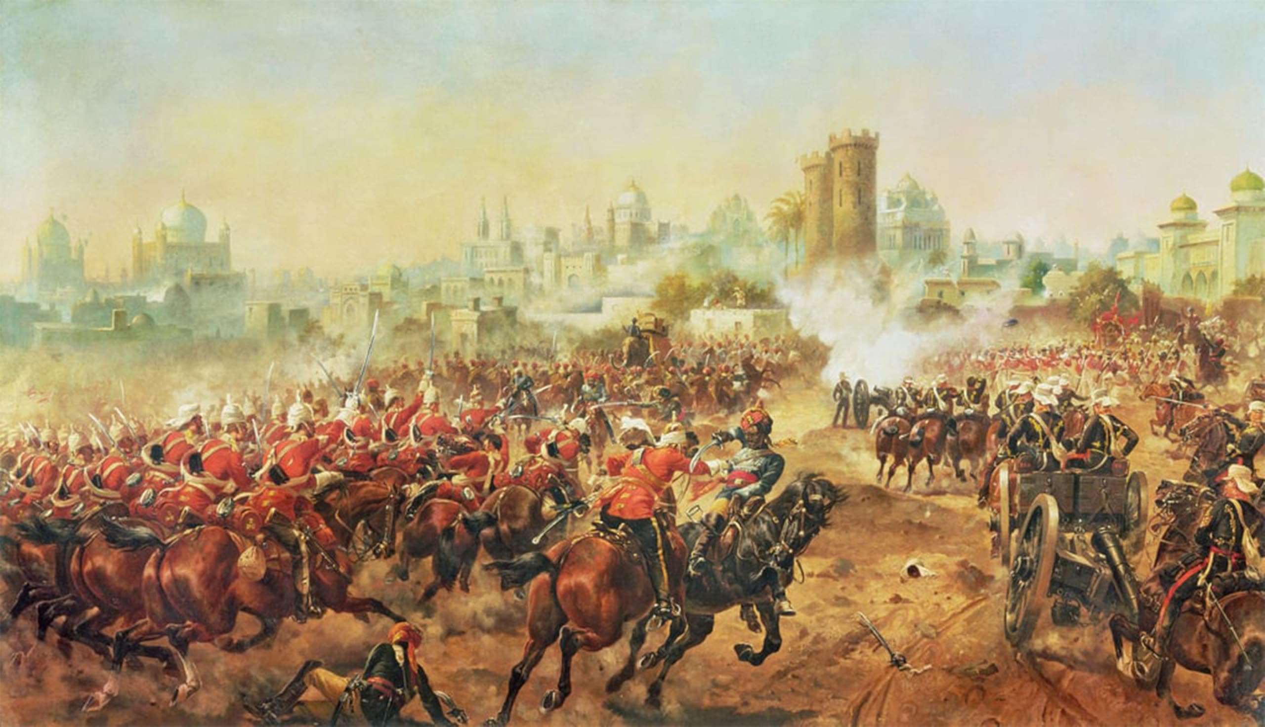 SERENDIPITP Aesthetic Poster Photo Wall Print Retro Picture Charge of the Queens Bays Against the Mutineers At Lucknow by Henry A. Payne Modern Wall Artwork for Home Decor 60x90cm