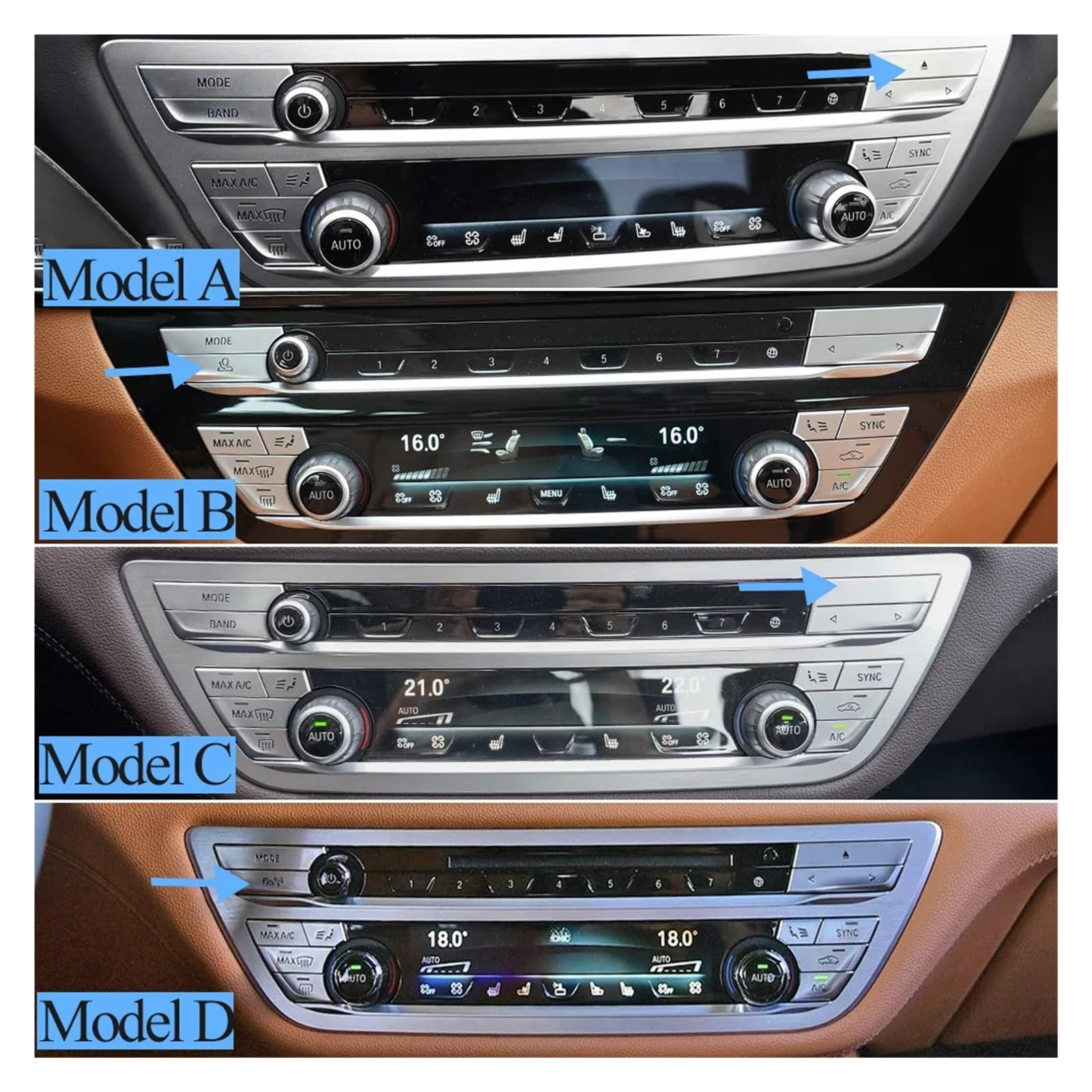 Zestaw naprawczy przełącznika klimatyzacji samochodowej 12 szt., pasuje do BMW serii 5, 6GT, 7, G30, G31, G38, G32, G11, G12 Klamra nawiewu klimatyzacji samochodowej(Model B 12PCS)