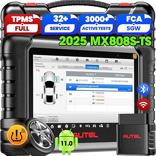 Autel MaxiCheck MX808S-TS, 2023 US Ver of MaxiCOM MK808S-TS MK808Z-TS, Android 11 TPMS Programación Relearn Activate Tool, Bidireccional,