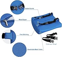 Vista 3 de Almohada lumbar para silla y coche, soporte de espalda para oficina, cojín de espuma viscoelástica con cubierta de malla - Azure