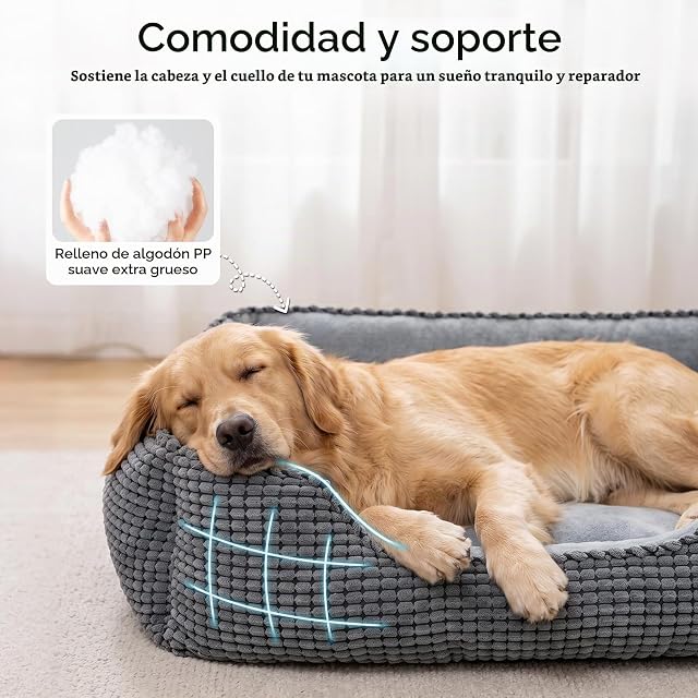 Foto 4 de 8 de JOEJOY Cama Perro Grande, Cama para Perros Lavable, Antideslizante para Medianos y Grandes para Perros y Gatos