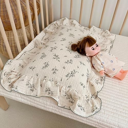 Vista 150 de BuLuTu Funda de almohada de muselina de algodón para niños pequeños, tamaño estándar, estampado de flores de Galsang, suave funda de almohada