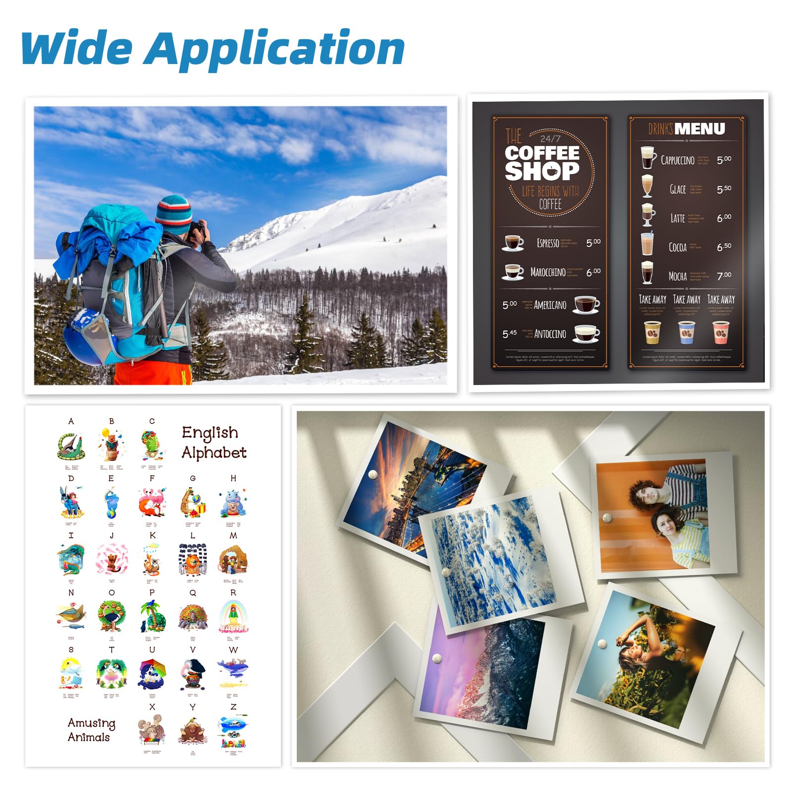 A3/A4 300 g/m², dwustronny, matowy, grubego ciężkiego papieru fotograficznego – atramentowy do menu, kalendarza, druku (A4, 300 g/m² x 100 ark.)