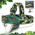 Nitigo Dinosaur Headlamp for Kids Flashlight Rechargeable Led Dino Head Lamp Roar & Silent Mode, T-Rex Dinosaur Toys for Kids 3 4 5 6 7 8, Camping Gear, Gifts for Boys Girls Adults
