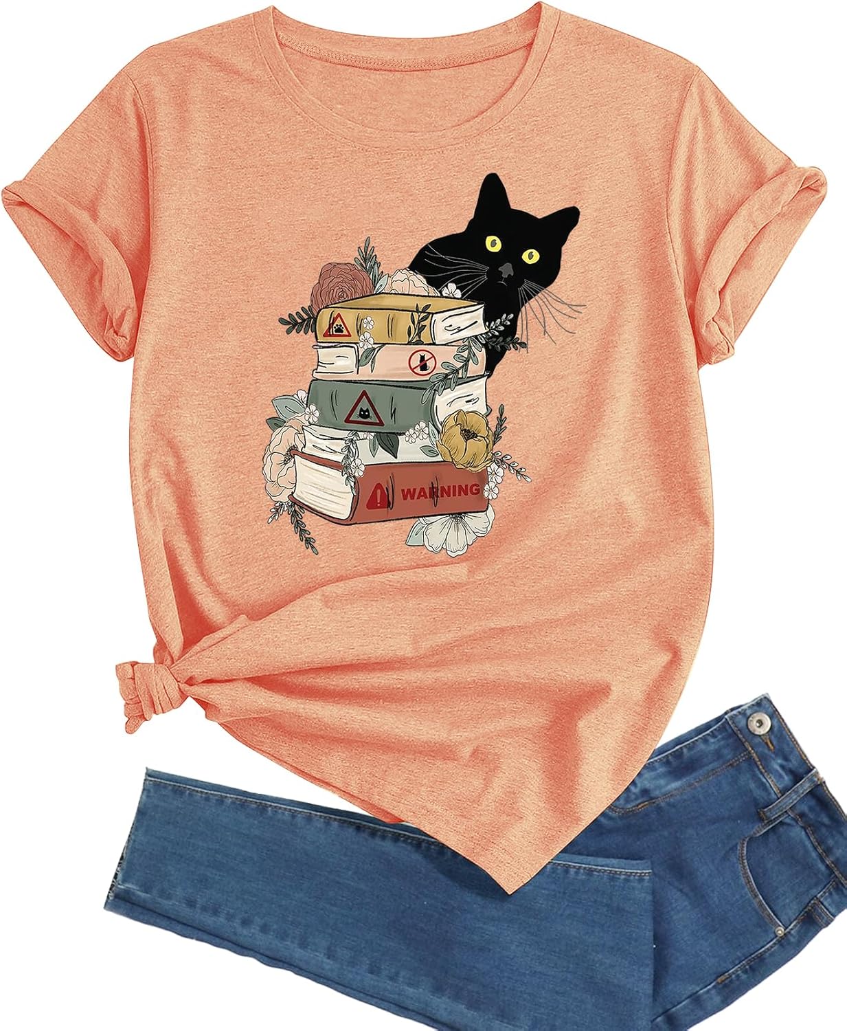 J&DHUASHA Women’s T-Shirt Short Sleeve Crewneck Graphic Tees Printed Casual Summer Tops