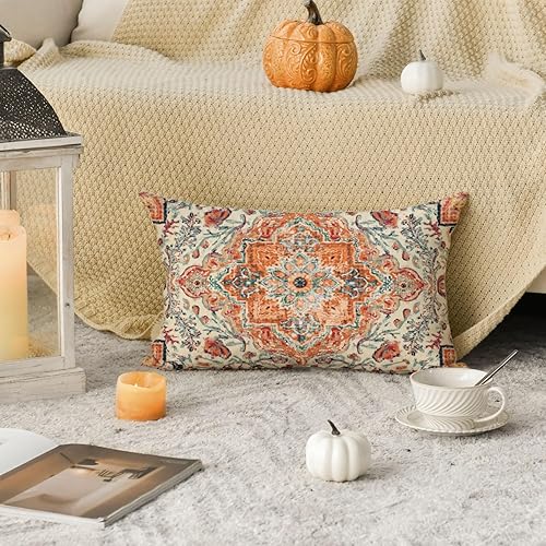 Miniatura 3 de AVOIN colorlife - Funda para cojín estilo boho, 12 x 20 pulgadas, diseño de alfombra étnica de estilo bohemia para sofá o sillón