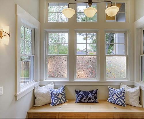 Miniatura 5 de Lámina decorativa para ventana, vitral, esmerilada, película de privacidad para ventana, adherencia estática, extraíble, para el hogar, baño,