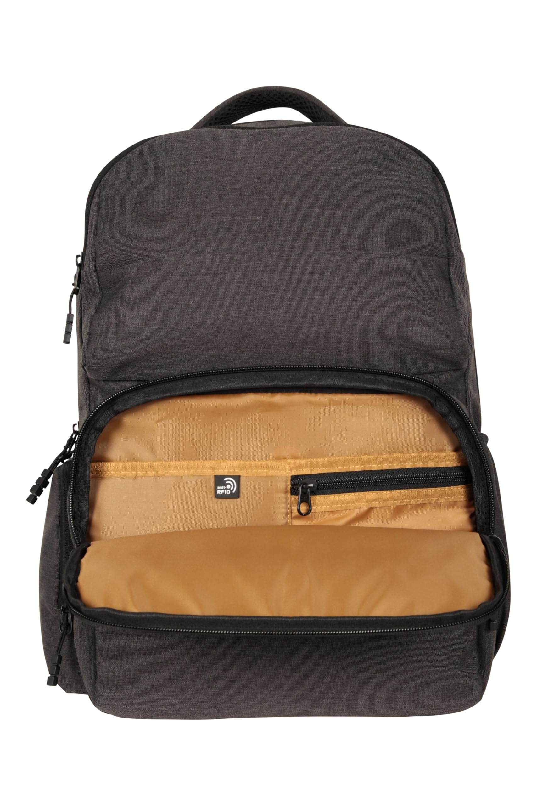 Mountain Warehouse Commuter Rucksack 30 L – Tagesrucksack mit großem Fassungsvermögen Laptop-Tasche, RFID-Reißverschlusstaschen Flaschentasche – Ganzjahres Camping Grau EIN