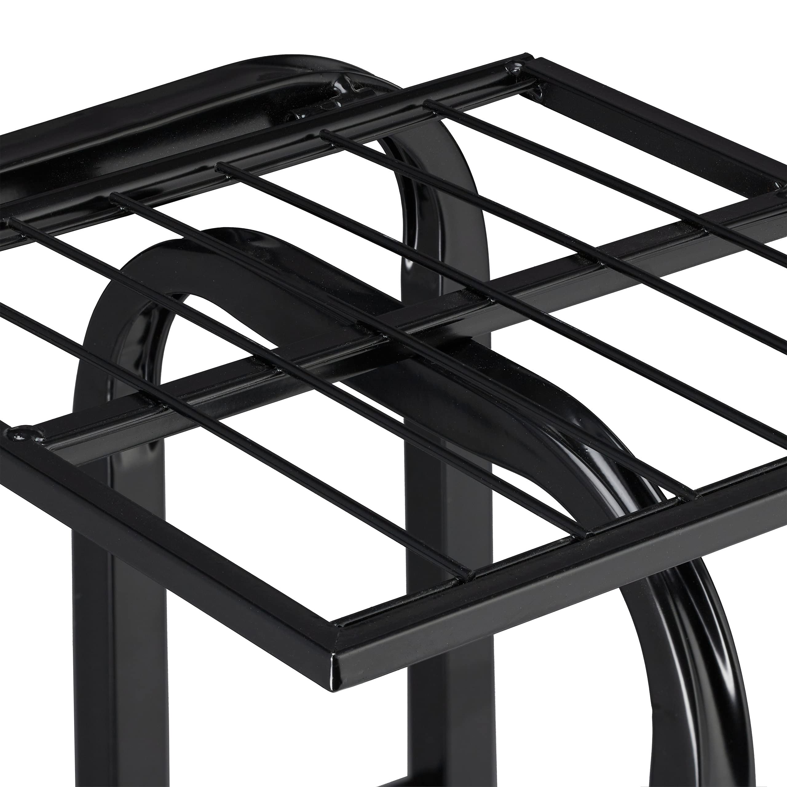 Relaxdays Scaffale Portafiori in Metallo, Fioriera da Esterno e Interno, 6 Mensole Porta Piante, 107 x 44 x 24 cm, Nero