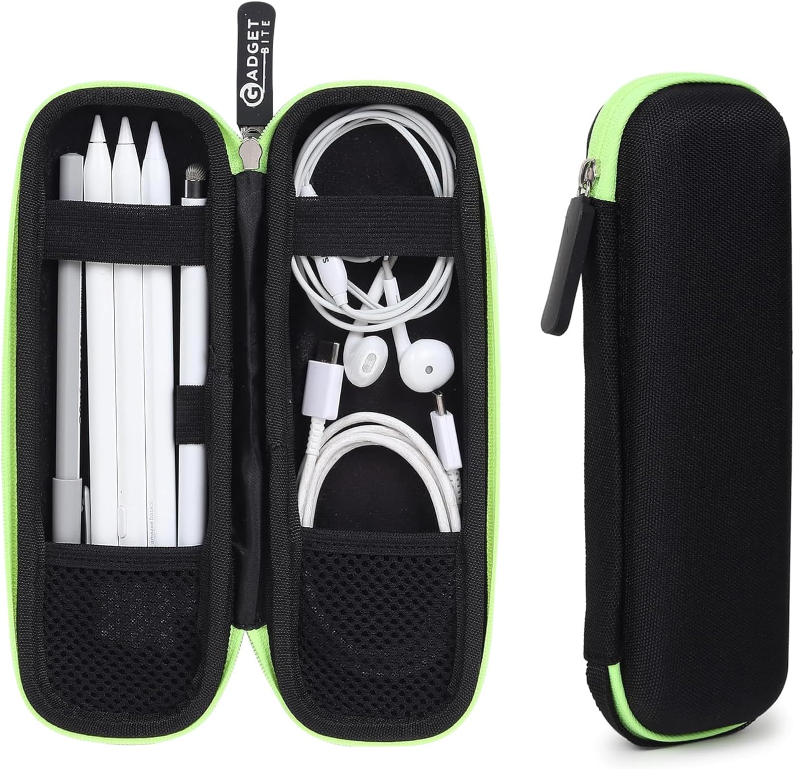 GadgetBite Black Hard Pencil Case EVA Hard Shell Pen Case Holder for Executive Fountain Pen and Stylus Touch Pen (Small)-Green