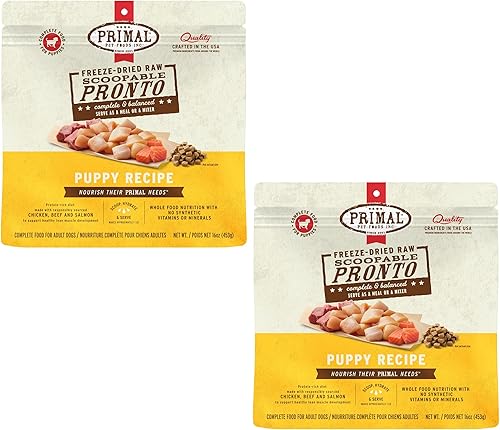 Primal - Alimento liofilizado para perros y cachorros, Pronto Mini Nuggets Scoop & Serve, comida completa y equilibrada también se puede utilizar