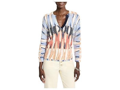NIC+ZOE Criss Cross Cotton Slub Sweater Women