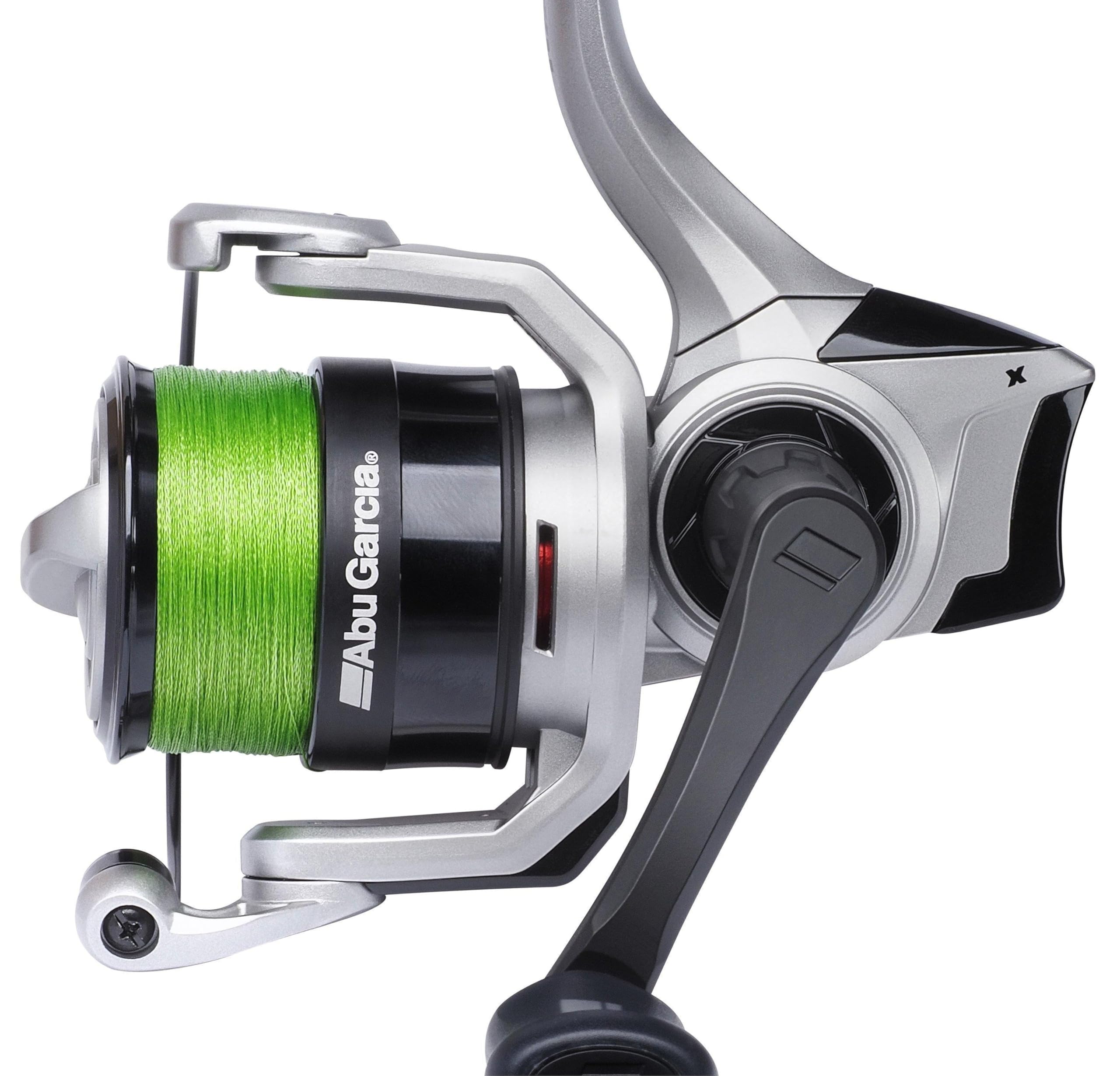 Abu Garcia Max X Spinning Reel with Pre-Spooled Line | Matériel de pêche en Eau Douce et en Eau légèrement salée | Sandre et brochet | Cadre léger en Graphite, ambidextre | Plusieurs Tailles