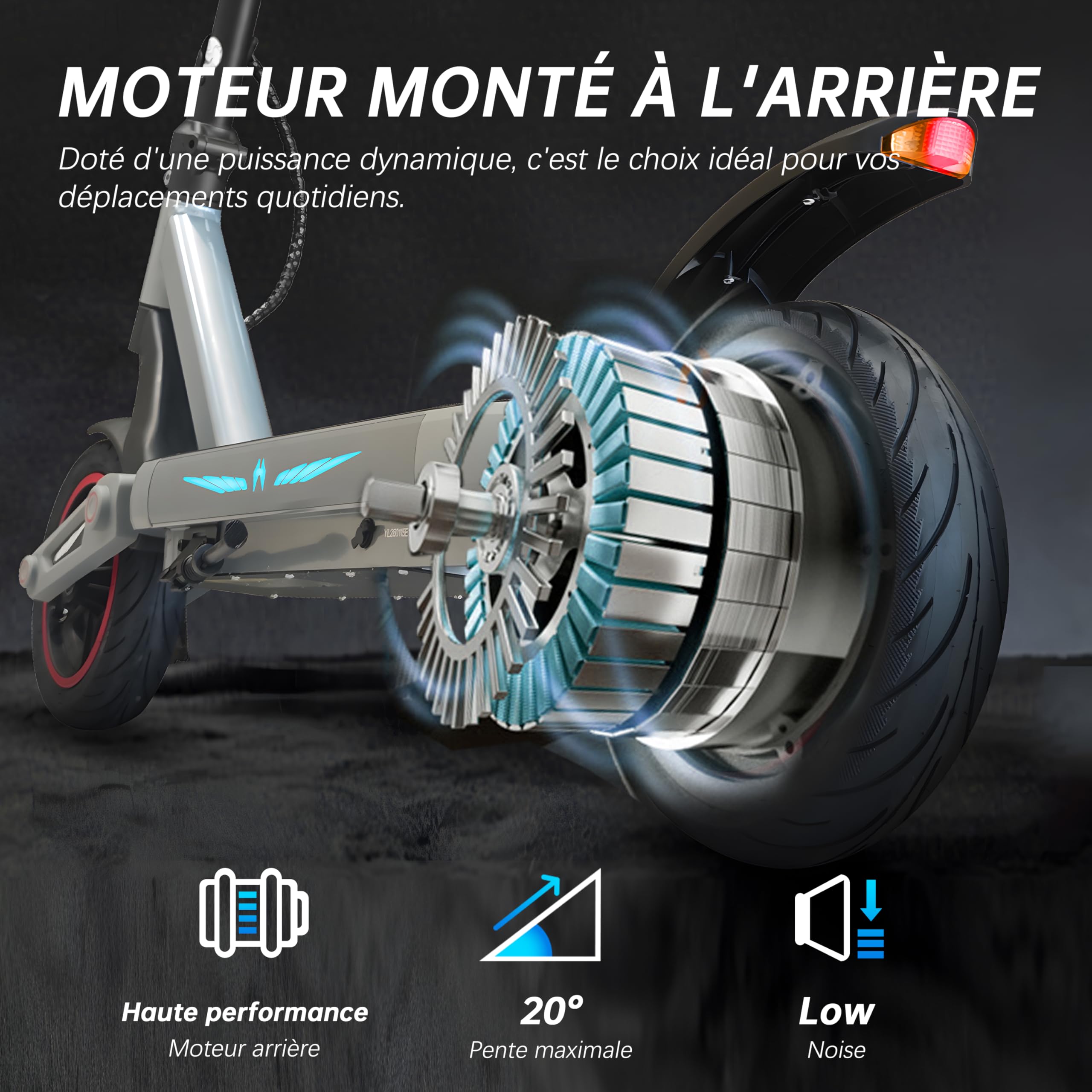 E12 Patinete Eléctrico para Adultos, Neumáticos Confort de 10 Pulgadas, Batería Alta Capacidad 36V 10Ah para Autonomía Prolongada, Scooter Eléctrico Plegable Sport con Doble Freno