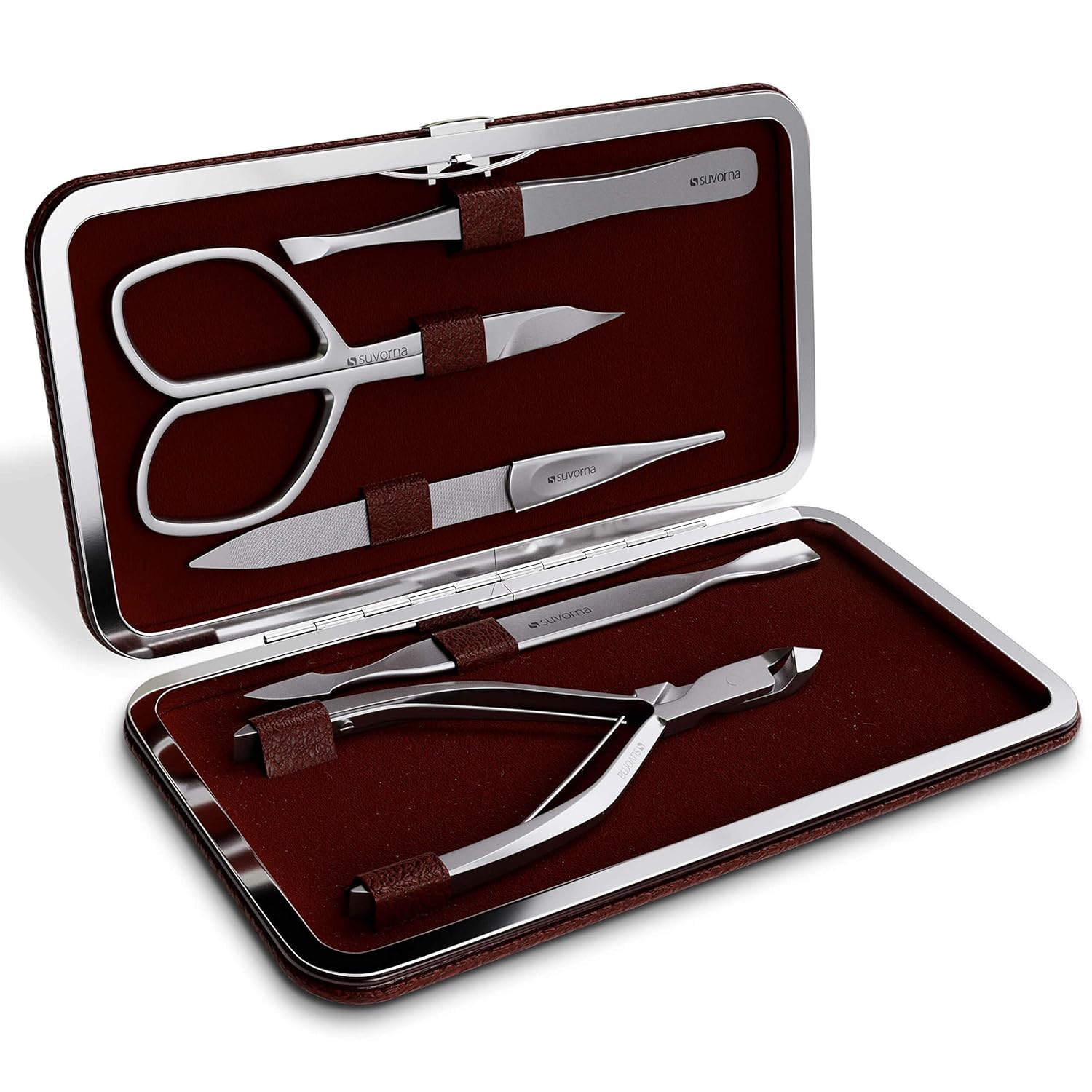 Manicure Kit for Women with Nail Clippers, Nail Scissors, Cuticle Pusher, Nail File & Tweezer – Made with Stainless Steel – Professional Nail kit for Adults, Seniors, Women, and Men. (5 Pcs) Manicure Kit for Women with Nail Clippers, Nail Scissors, Cuticle Pusher, Nail File & Tweezer – Made with Stainless Steel – Professional Nail kit for Adults, Seniors, Women, and Men. (5 Pcs)