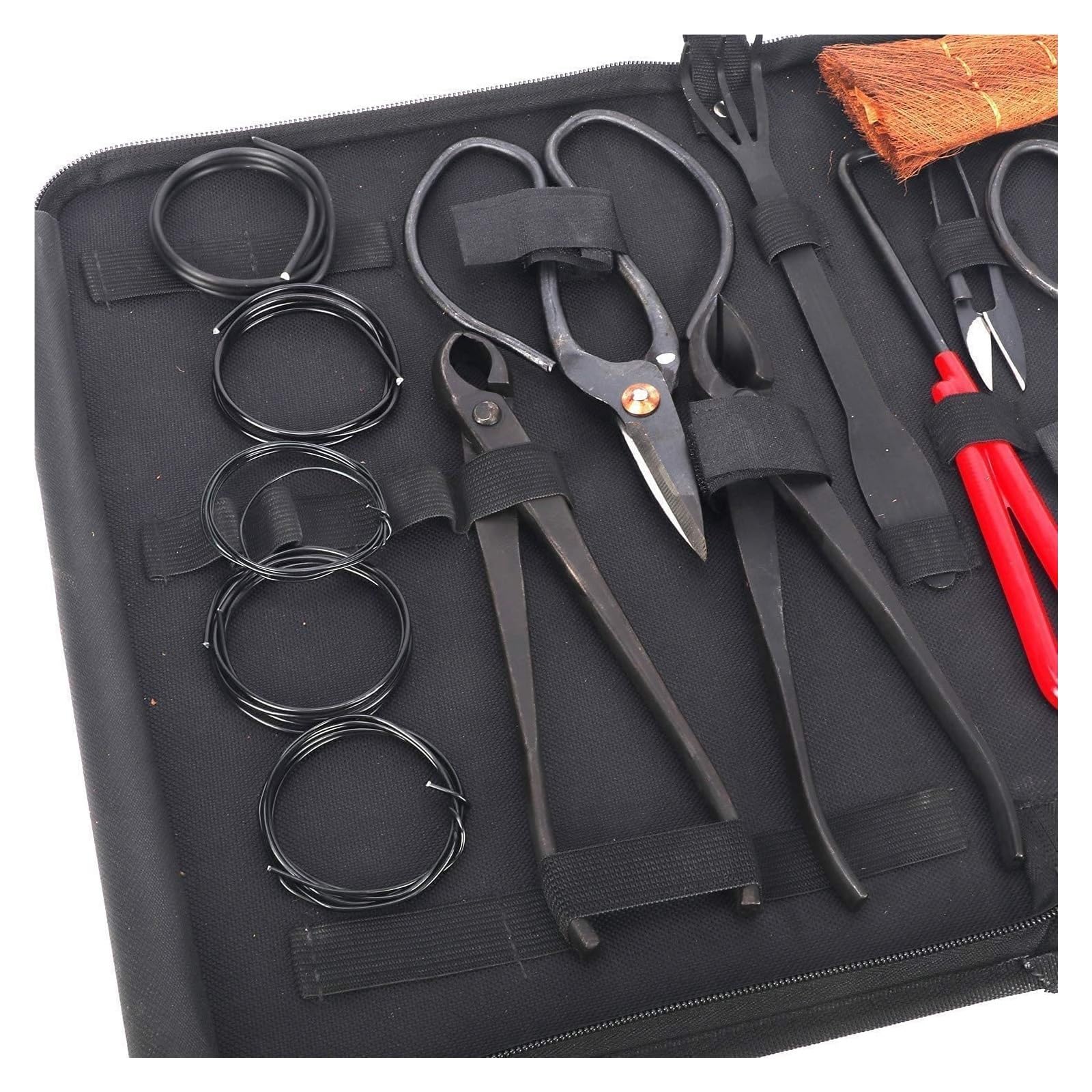 15-teiliges DIY-Beschneidungswerkzeug, Bonsai-Beschneidungswerkzeug-Set Aus Kohlenstoffstahl, Umfangreiches Cutter-Scheren-Set Mit Nylonetui For Die Hand Im Hausgarten Vielseitig Einfach Zu Bedienen