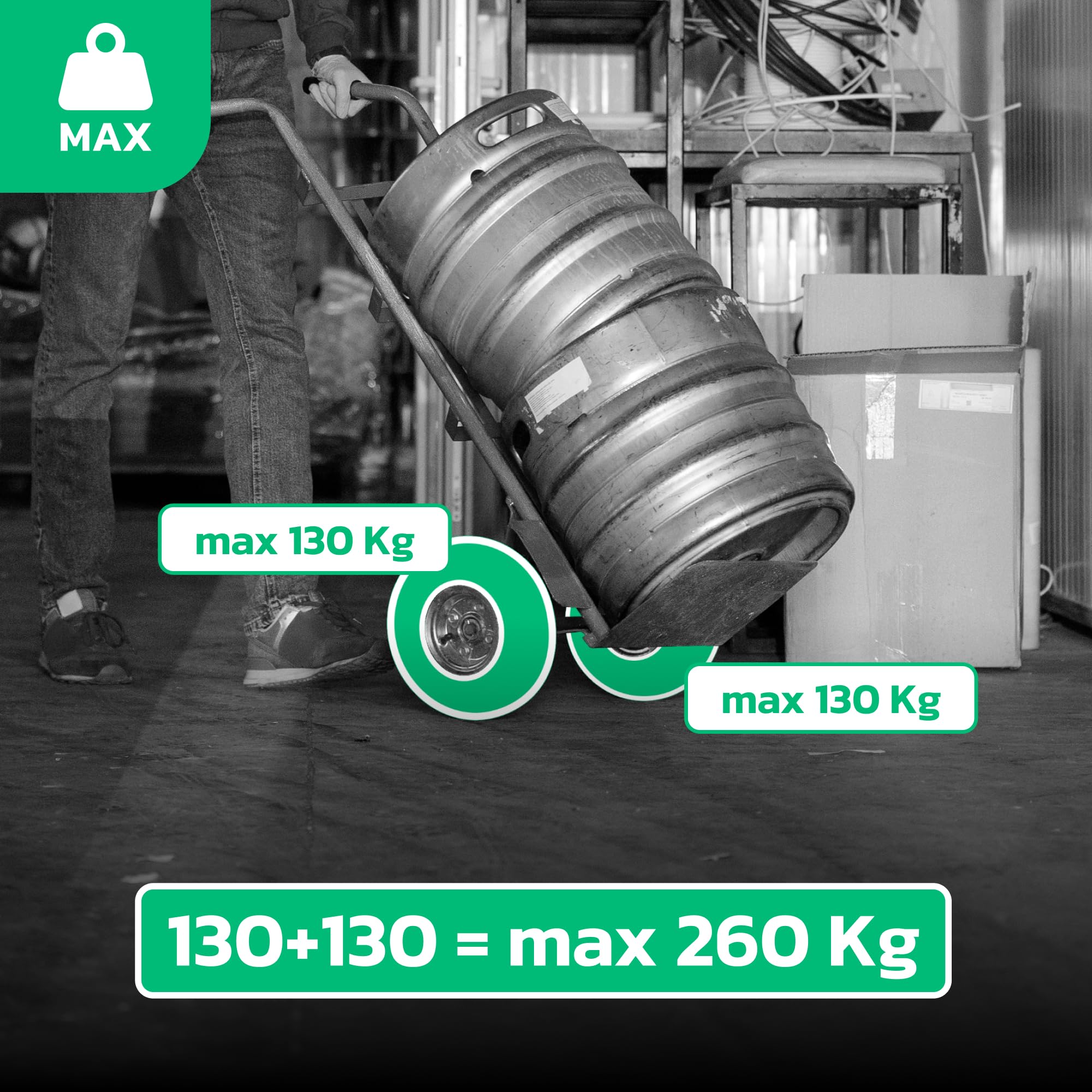 MOOVMOOV Roue gonflable 4.10/3.50-4 (x2) Alésage 20mm - Pour diable, chariot et brouette. Roue complète : pneu + chambre à air avec valve coudée + jante acier avec roulements à billes