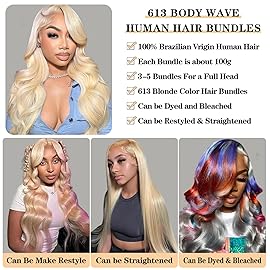 613 Bundles Human Hair 1214 16 300 12A Grade 613 Blonde Body Wave Human Hair 3 Bundles 100% Unprocessed Virgin Brazilian Human Hair Weave Bundles