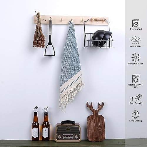 Miniatura 4 de Evelynen - Juego de 2 toallas de mano turcas para baño y cocina, toallas de mano bohemias con bucles para colgar en la cara, el plato, la cocina y