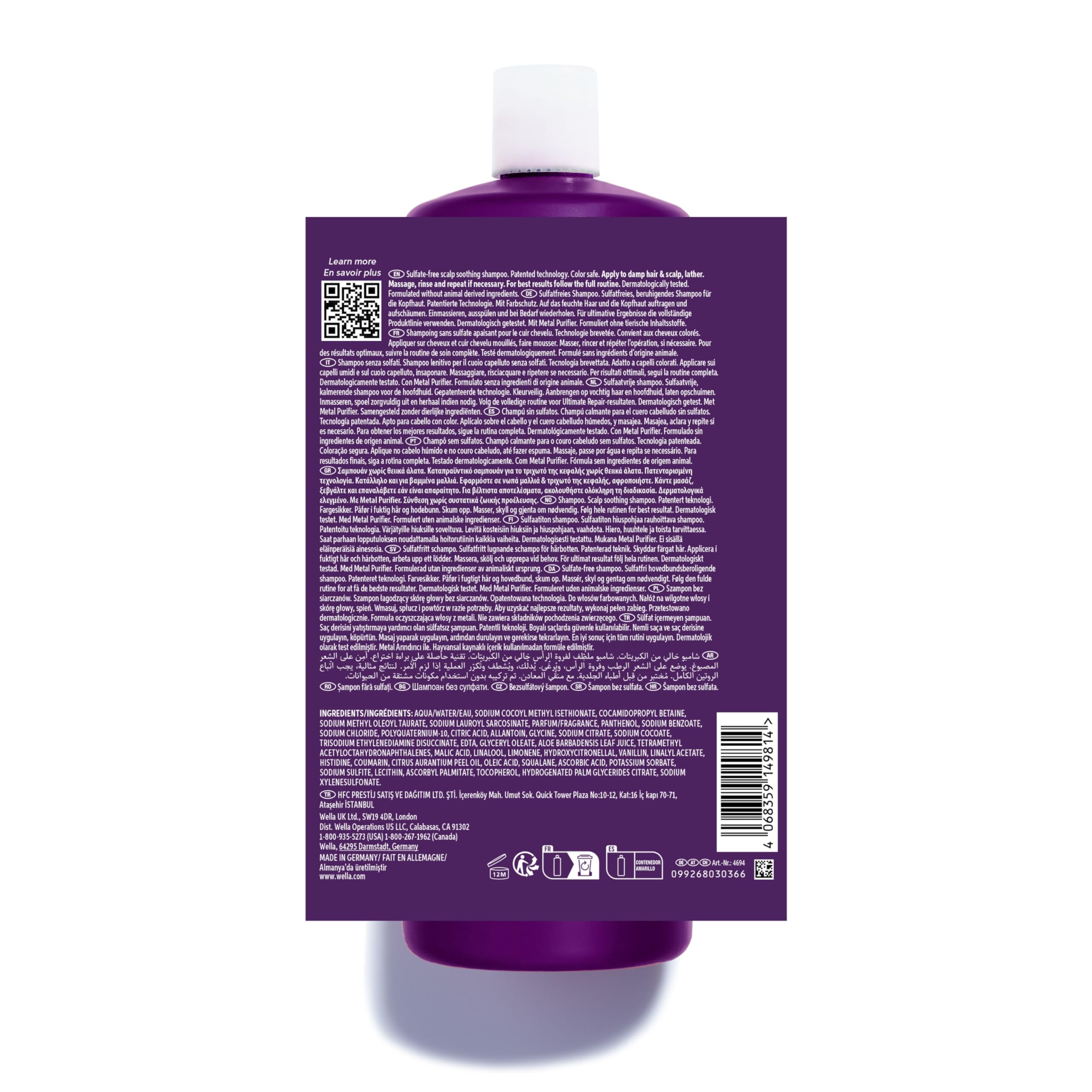 Wella Professionals ULTIMATE COLOR Shampoo – Farbschutz, Sulfatfrei