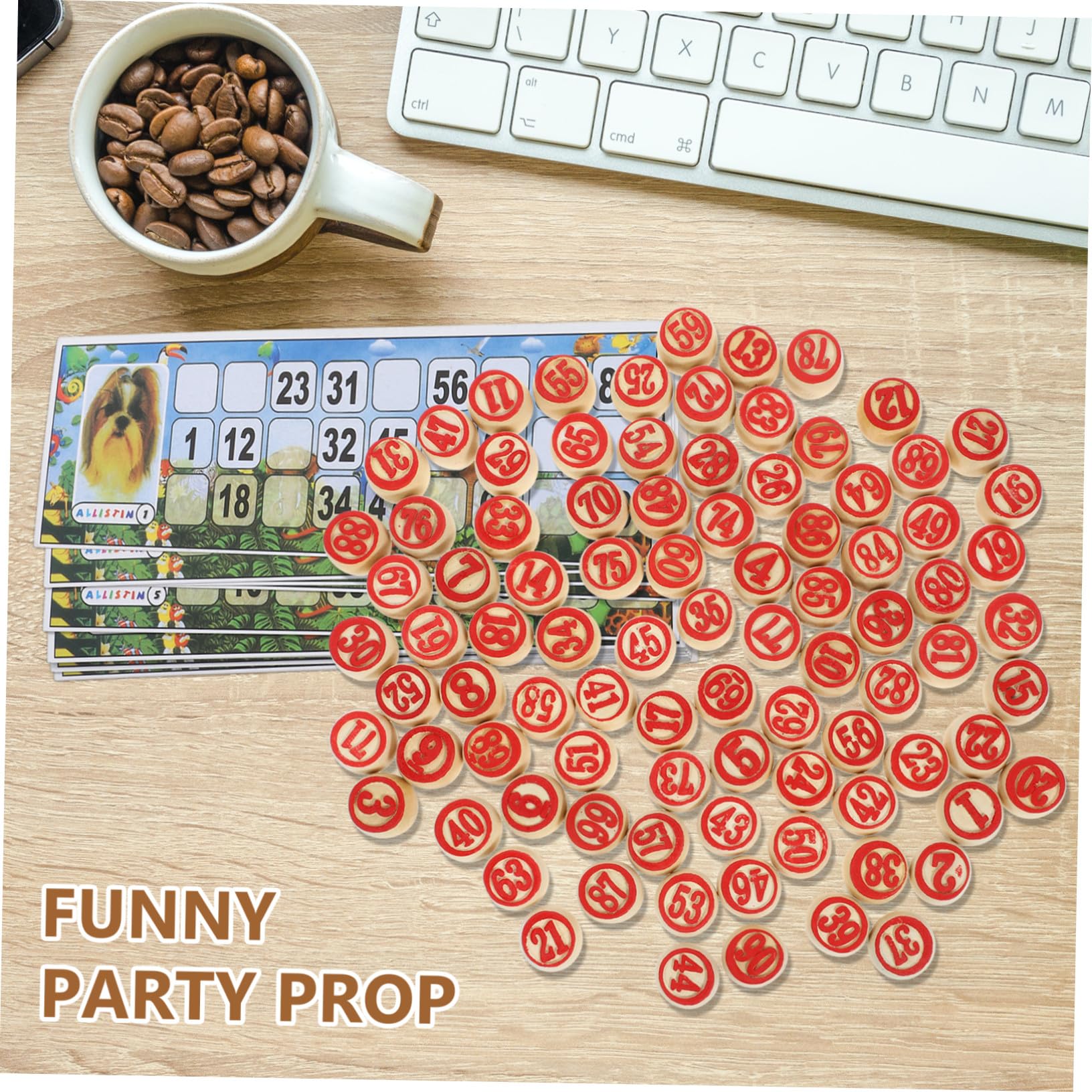 Jeu de Bingo de Fête en Bois, Set Jeu, Jeu Famille Adulte