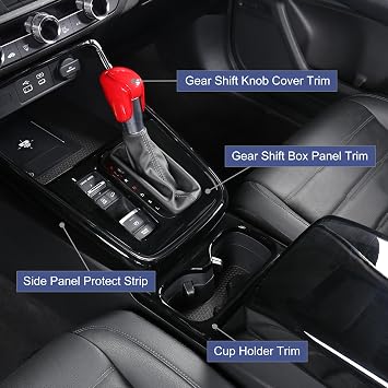 AntBooBoo for Honda CRV 2023 2024 2025 2026 Central Control Gear Shift Protective Panel, Interior Cover Trim Accessory for CR-V LX EX EX-L, Sport Hybrid, Sport Touring Hybrid-Gloss Black