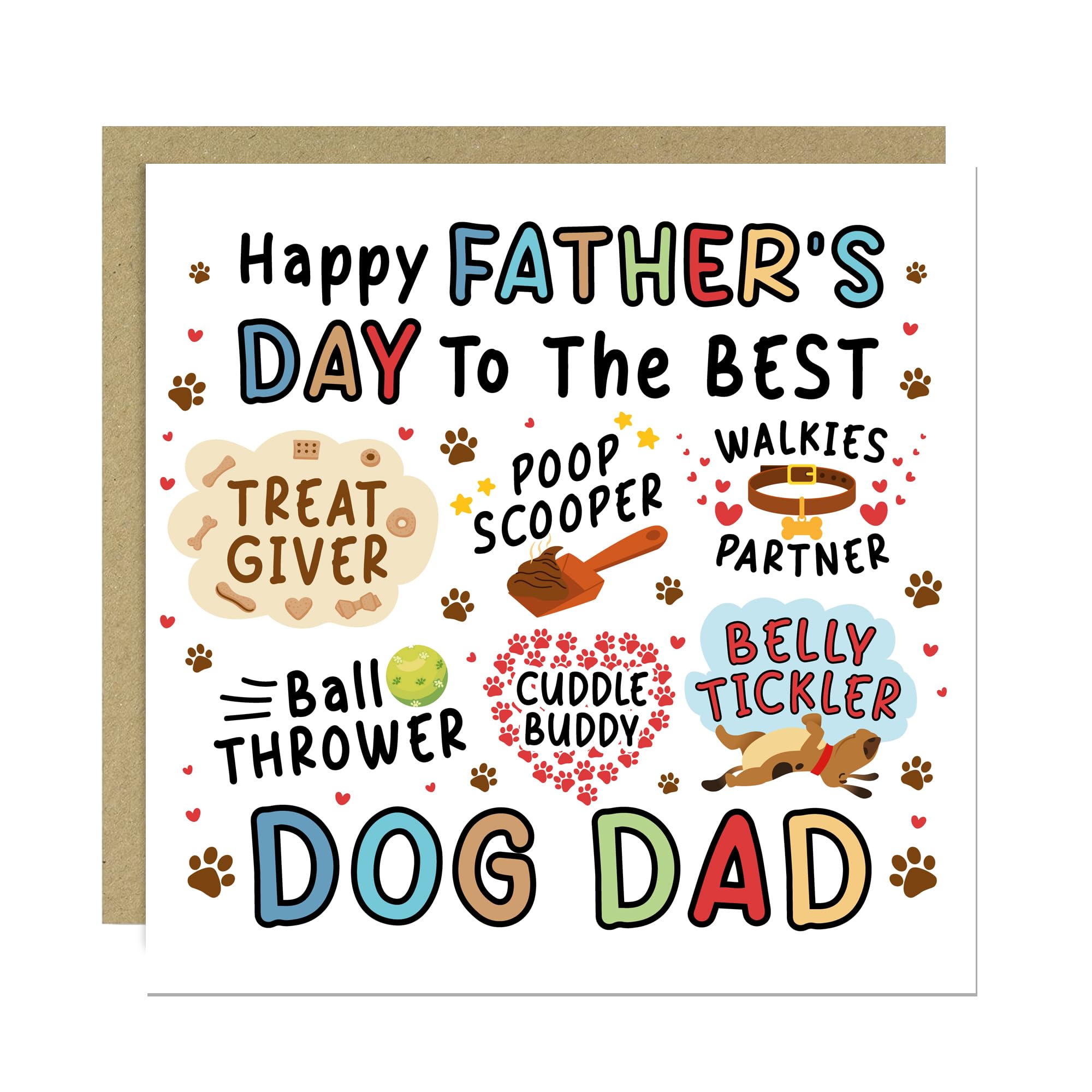 RED OCEAN Happy Fathers Day Card From The Dog Fathers Day Card For Best Dog Dad Best Dad For Him Funny Owner