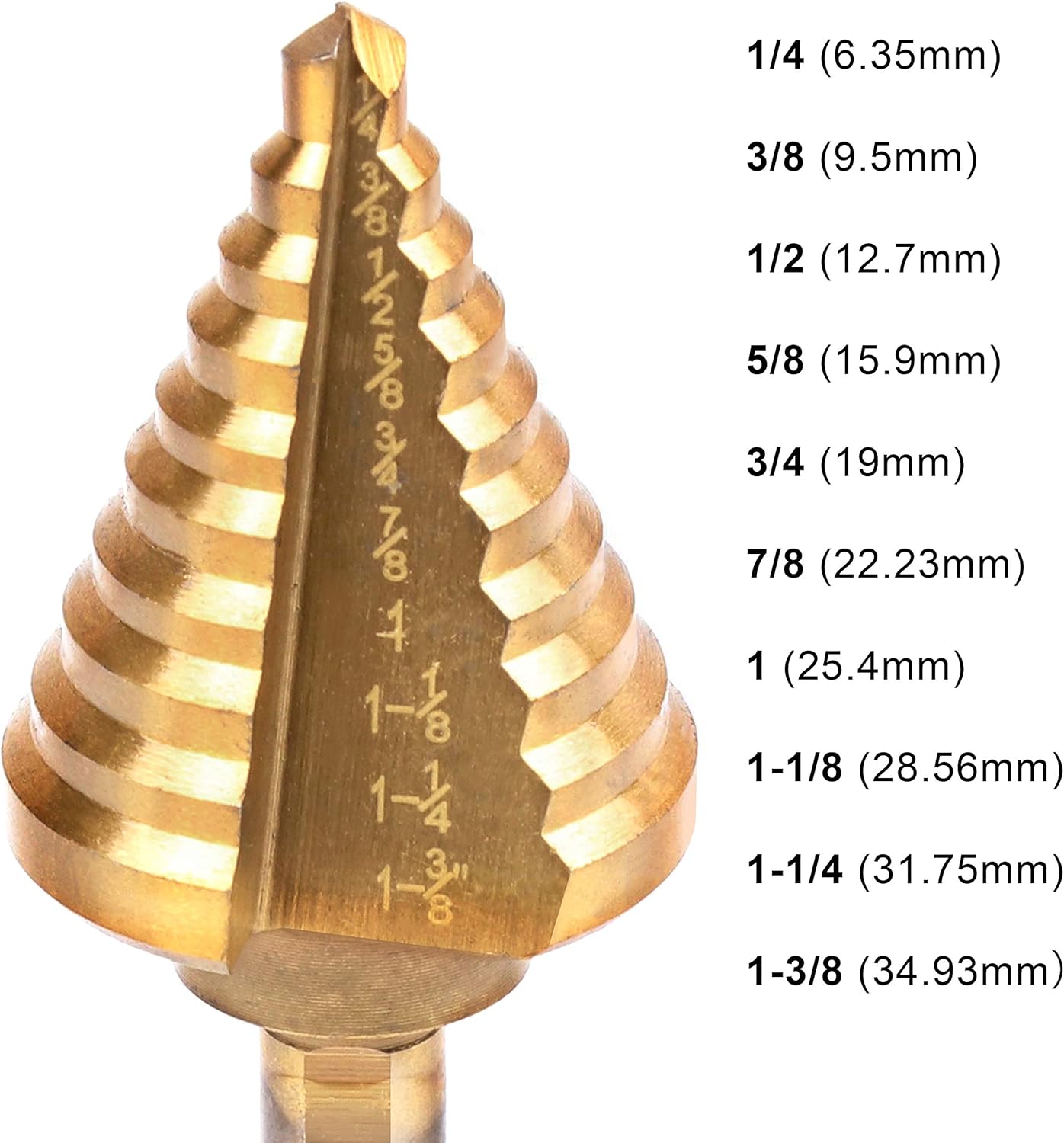 Step Drill,Yangoutool High Speed Steel Step Drill 10 Steps from 1/4-1-3/8 Inches with Safe Plastic Case