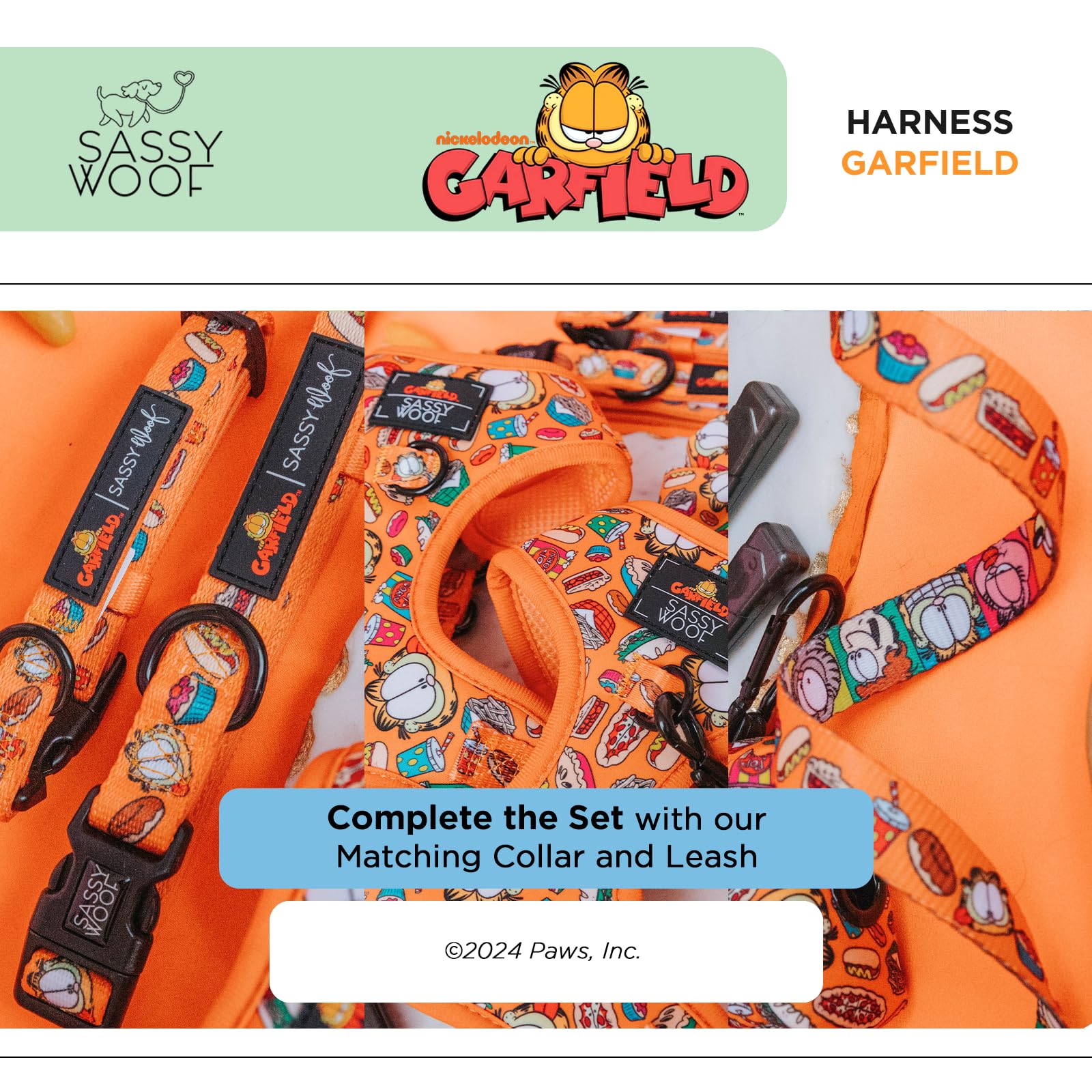 Amazon.com : Sassy Woof Dog Adjustable Harness - Garfield™ - S