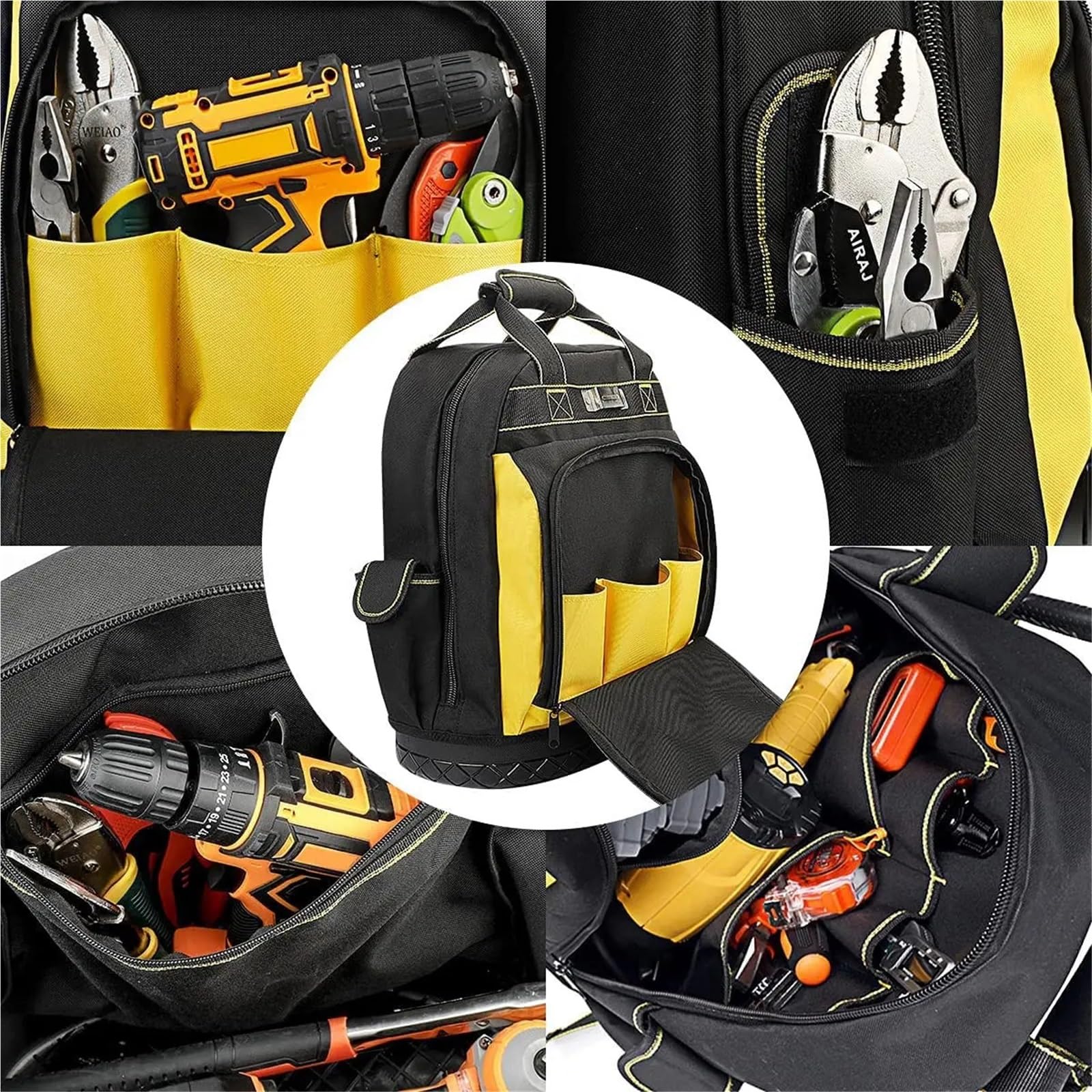 Organizador Herramientas Mochila para herramientas, resistente, impermeable, organizador para electricista, portátil, bolsa completa para guardar herramientas