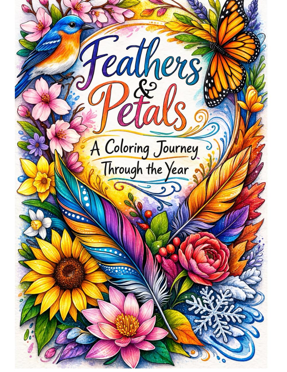 Feathers & Petals: A Coloring Journey Through the Year