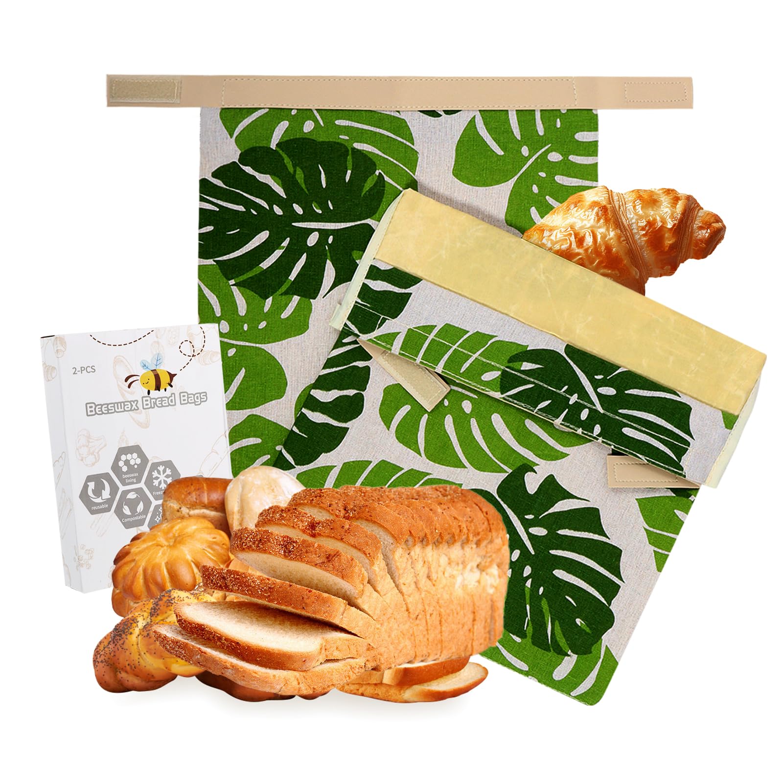 Herbruikbare bijenwas broodzakken voor zuurdesem en zelfgemaakt brood