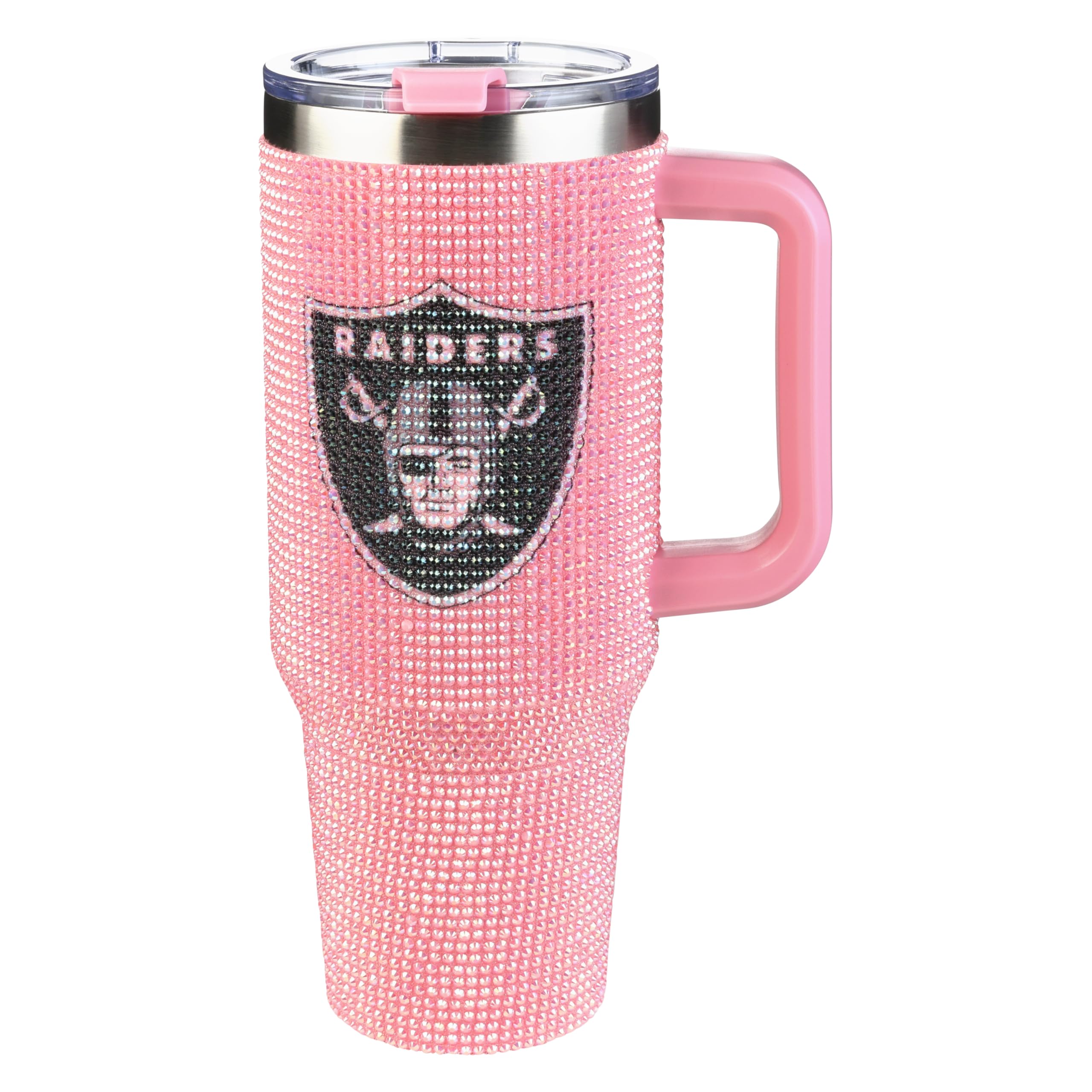 The Memory Company Officially Licensed 40oz Pink Bling Game Day Tumbler, Las Vegas Raiders