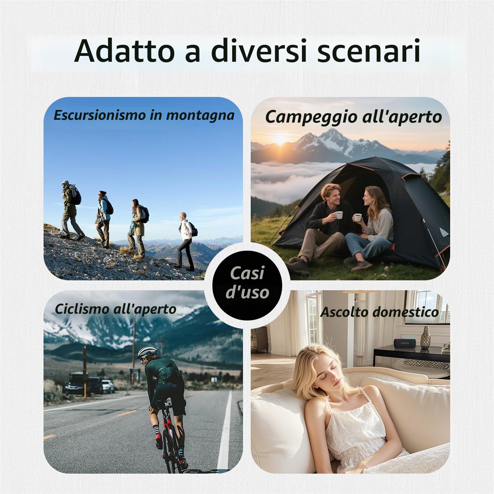 Xdobo X8 Plus - Altoparlante Bluetooth portatile senza fili con suono stereo, altoparlanti per esterni, impermeabili, per computer desktop, con bassi potenziati, suono surround 360°, bassi profondi